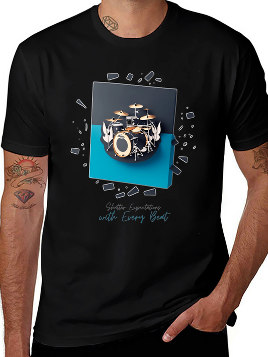 Drum Set Graphic Tee - Shatter Expectations With Every Beat