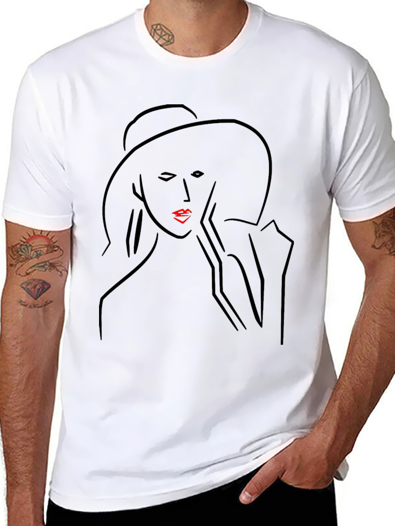 Elegant Woman Graphic Tee - Black