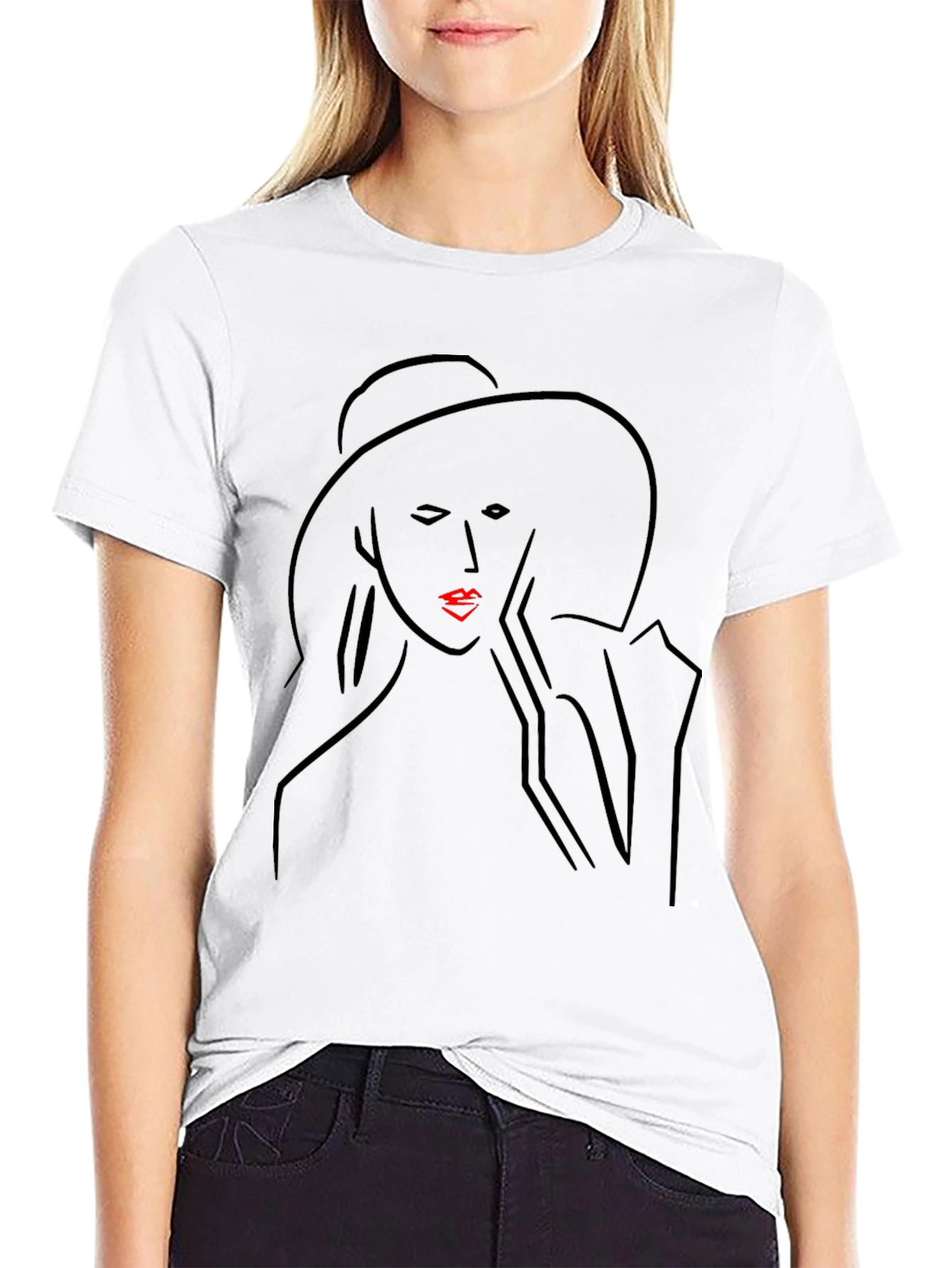 Elegant Woman Graphic Tee - Black