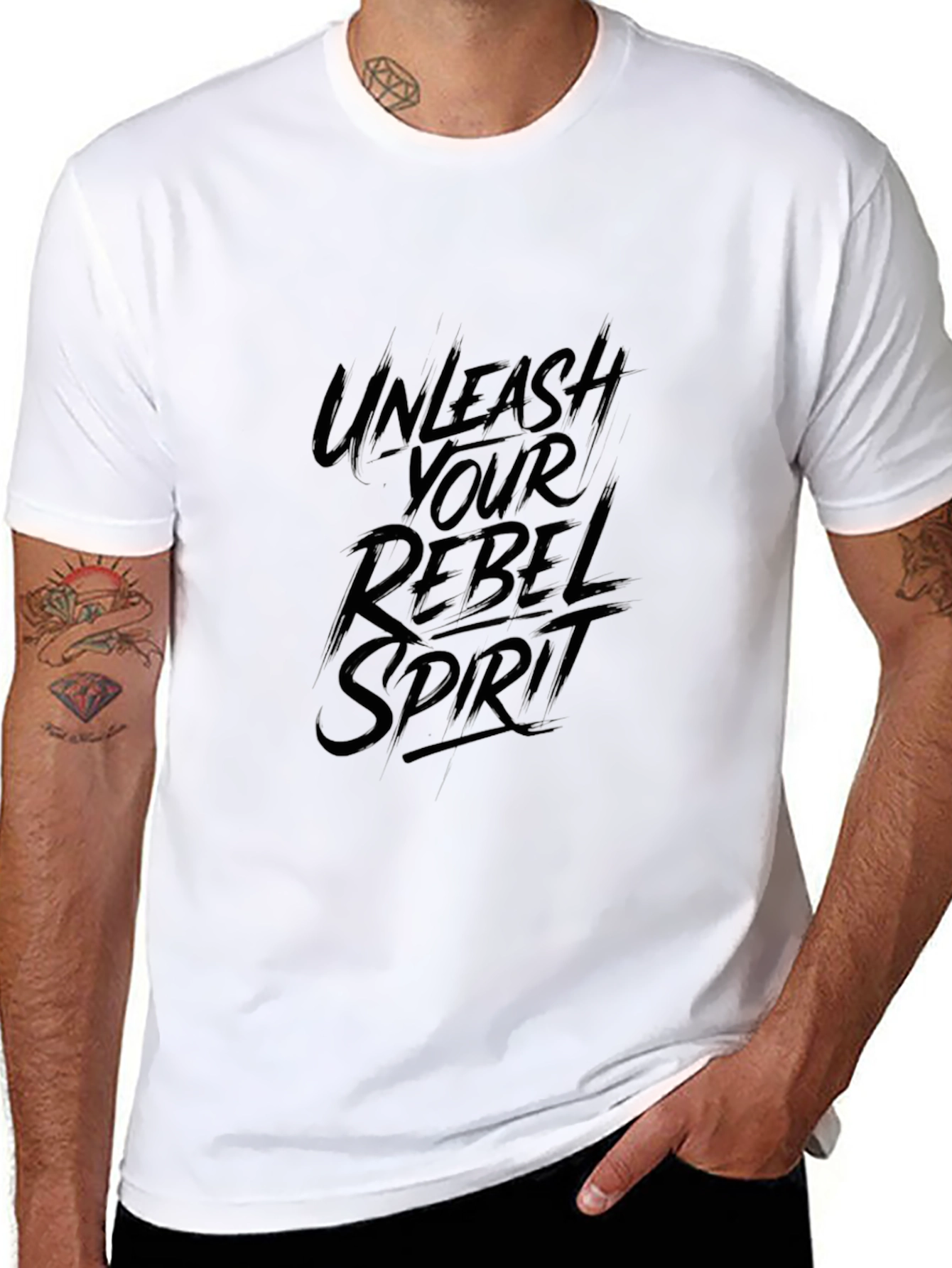 Unleash Your Rebel Spirit Graphic Tee - Black