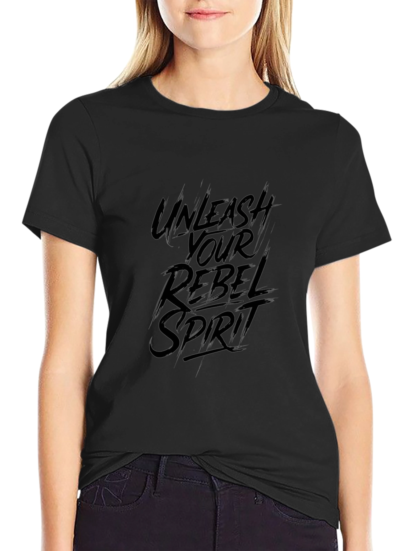 Unleash Your Rebel Spirit Graphic Tee - Black