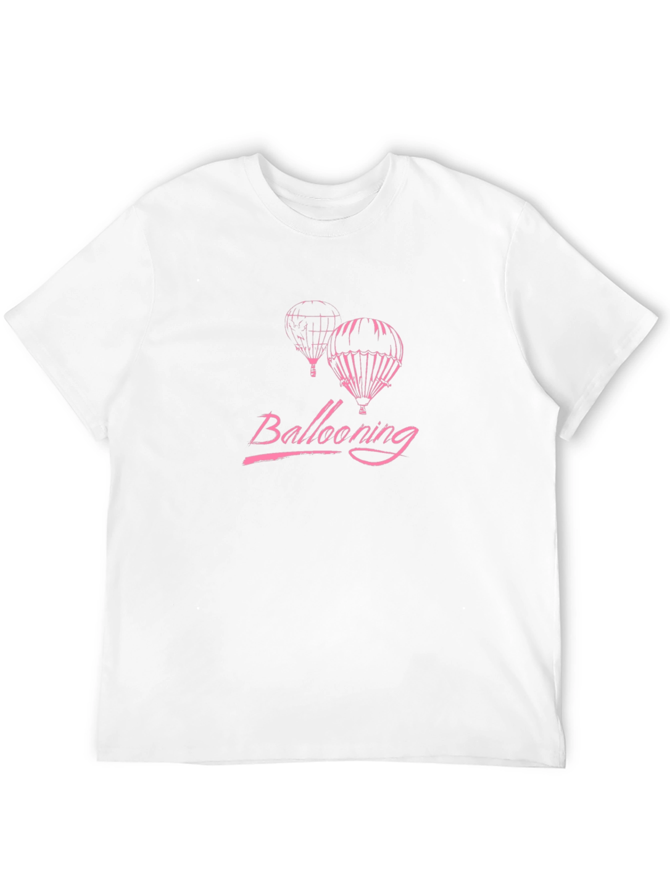 Black T-Shirt with Hot Air Ballooning Design