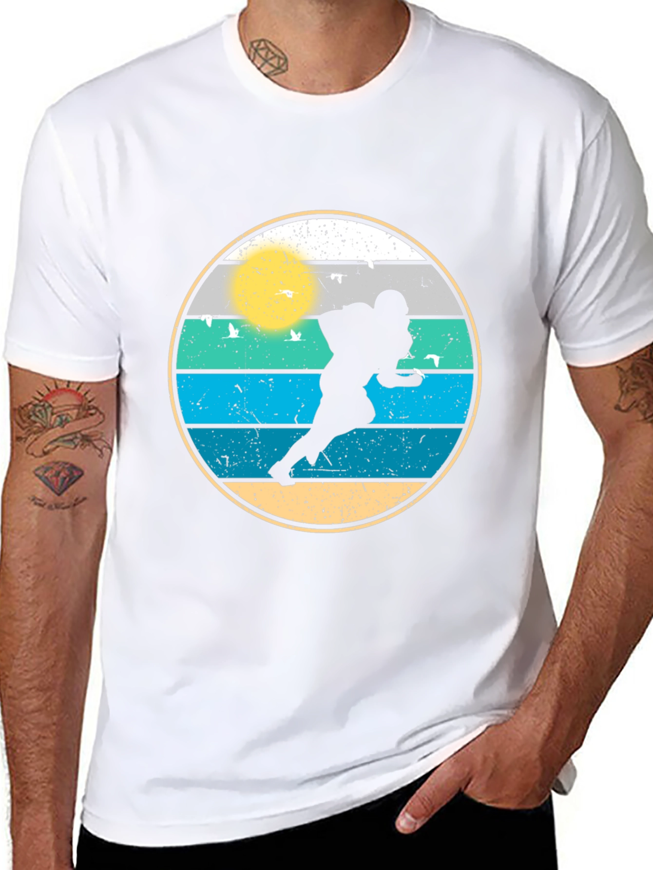 Retro Football Player Graphic Tee