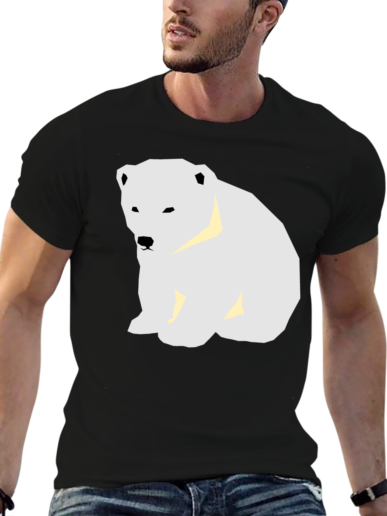 Polar Bear Graphic Tee - Black