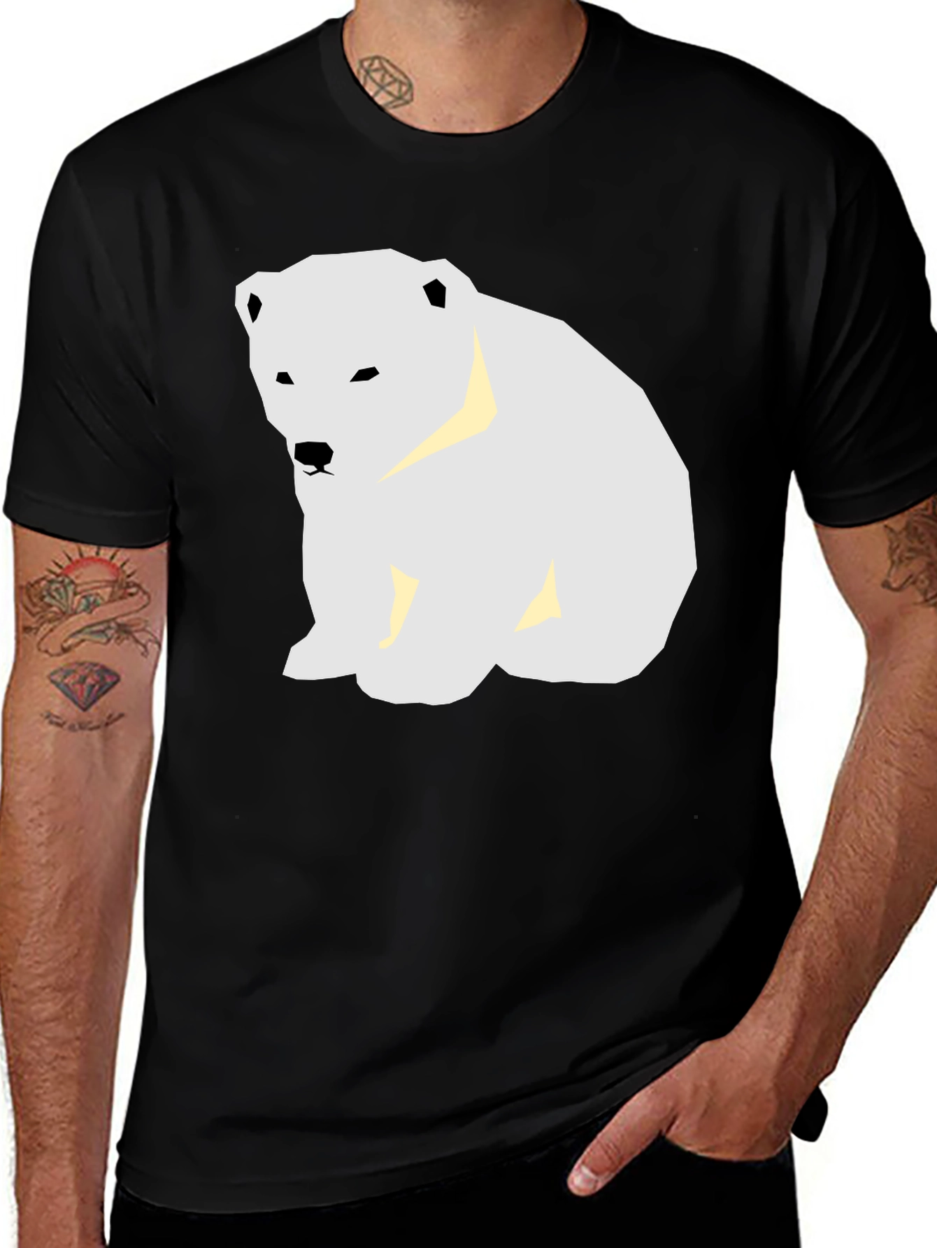 Polar Bear Graphic Tee - Black