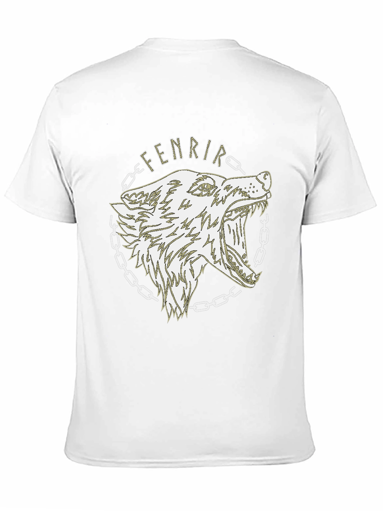 Fenrir Wolf Graphic Print Black T-Shirt