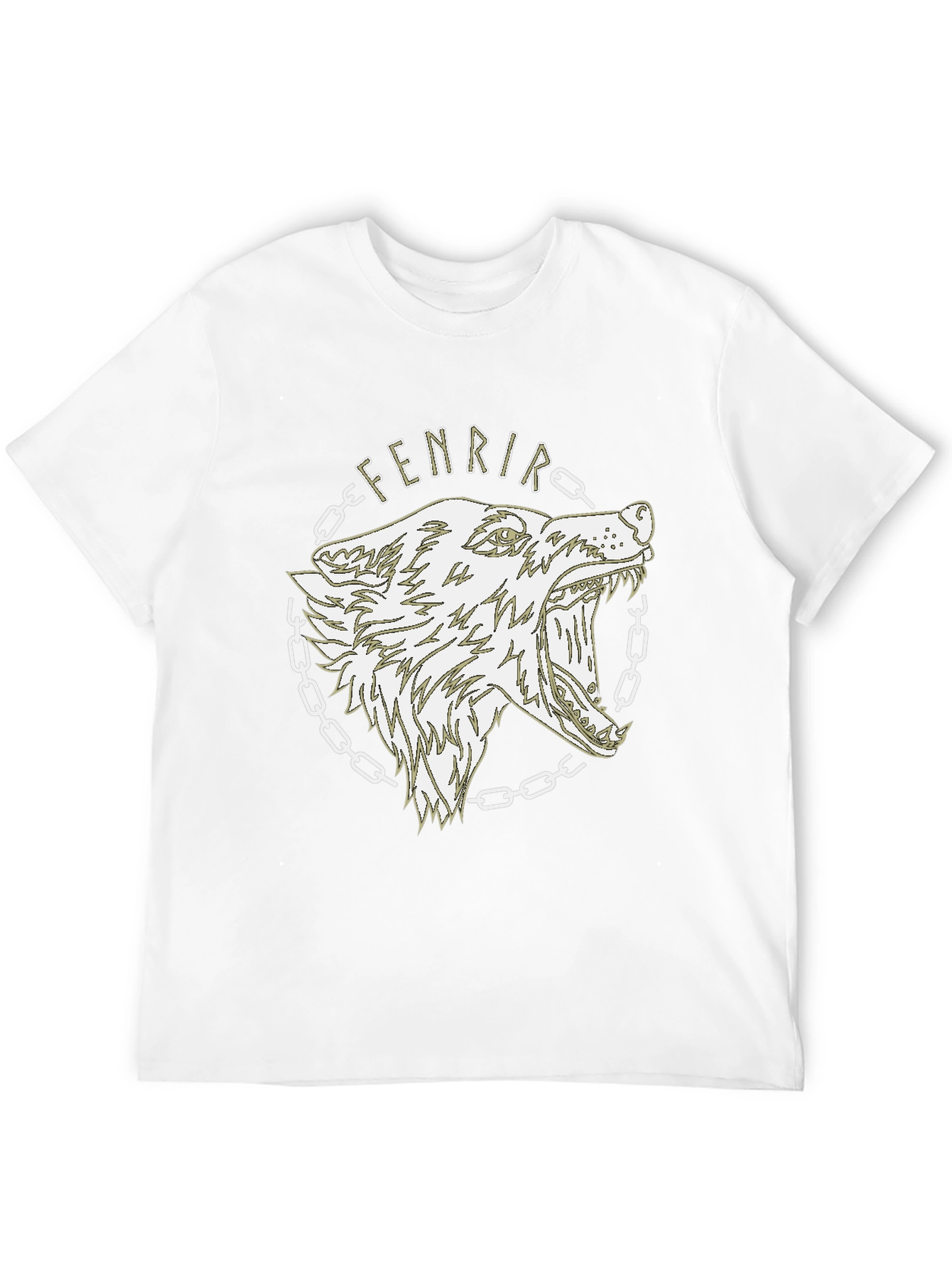 Fenrir Wolf Graphic Print Black T-Shirt
