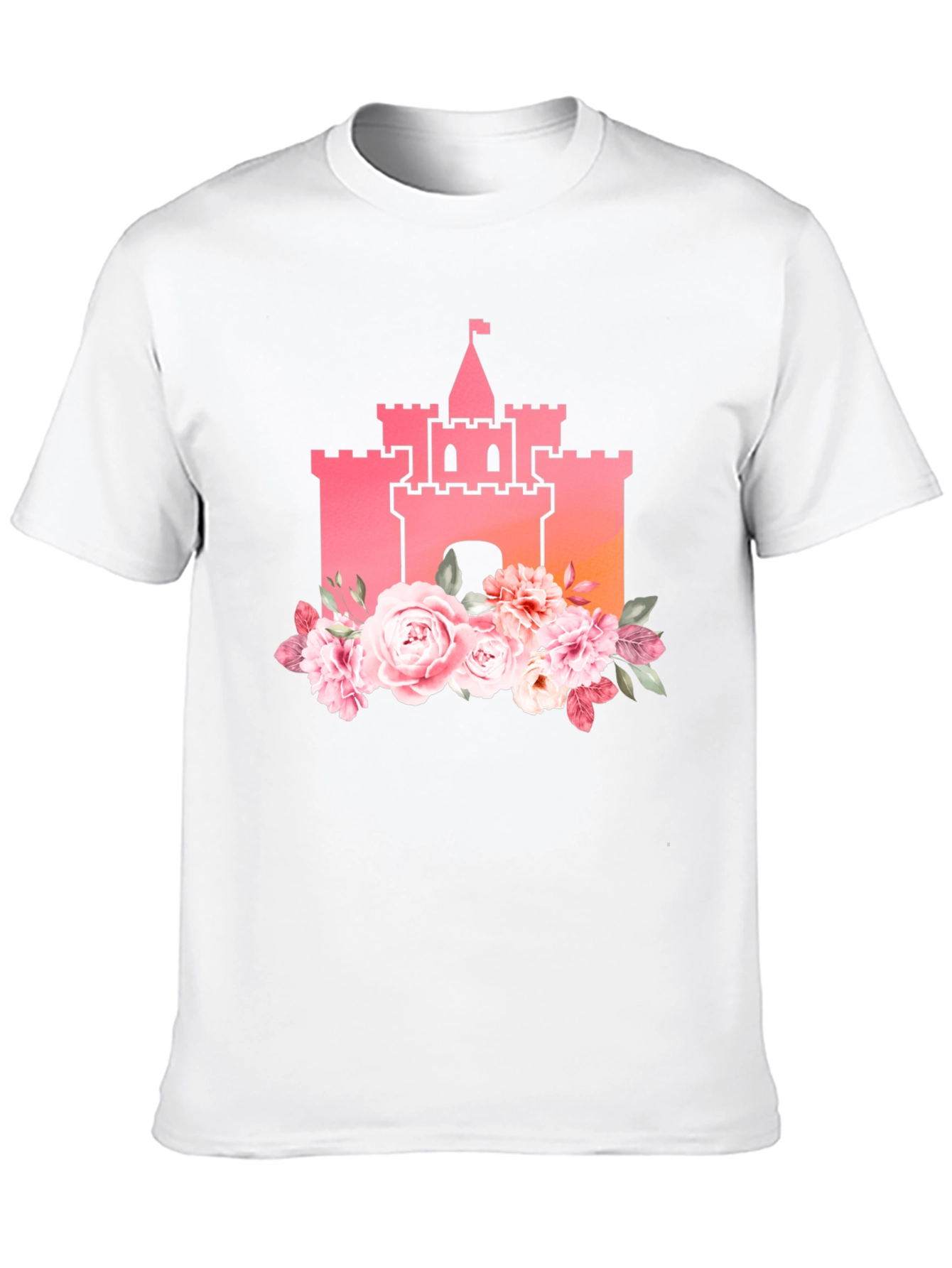 Floral Castle Graphic Tee - Black T-Shirt