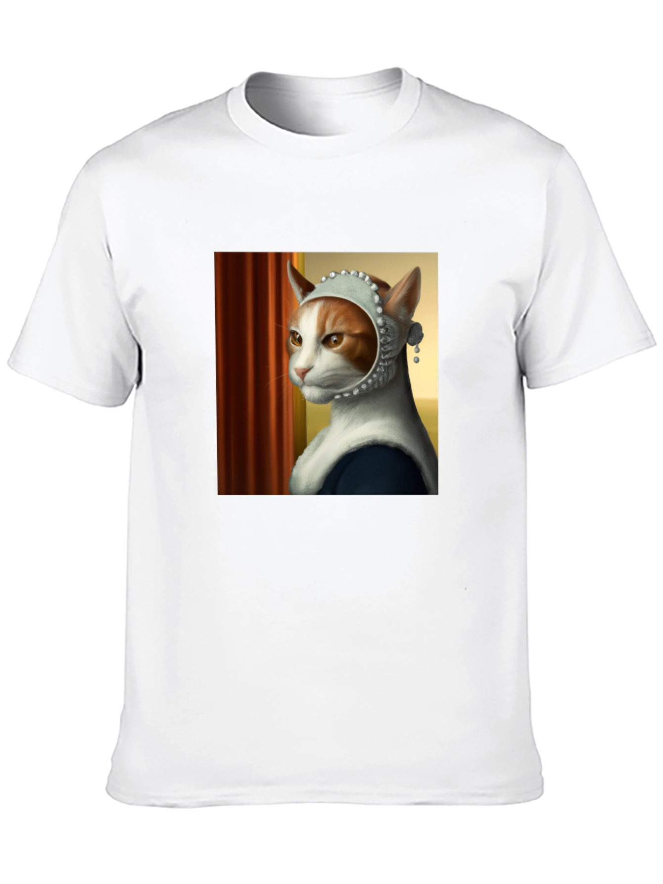 Cat with Pearl Earring T-Shirt