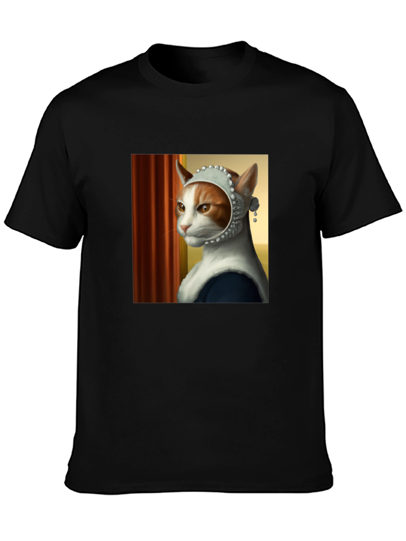 Cat with Pearl Earring T-Shirt