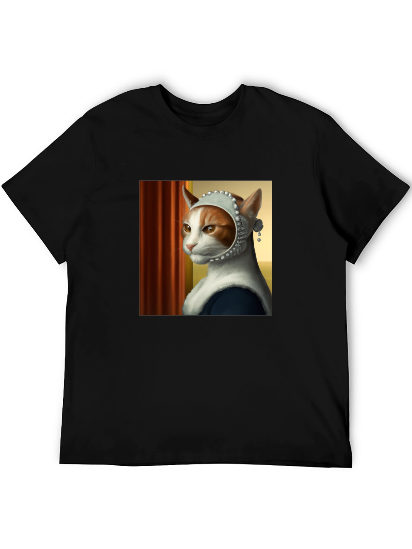 Cat with Pearl Earring T-Shirt