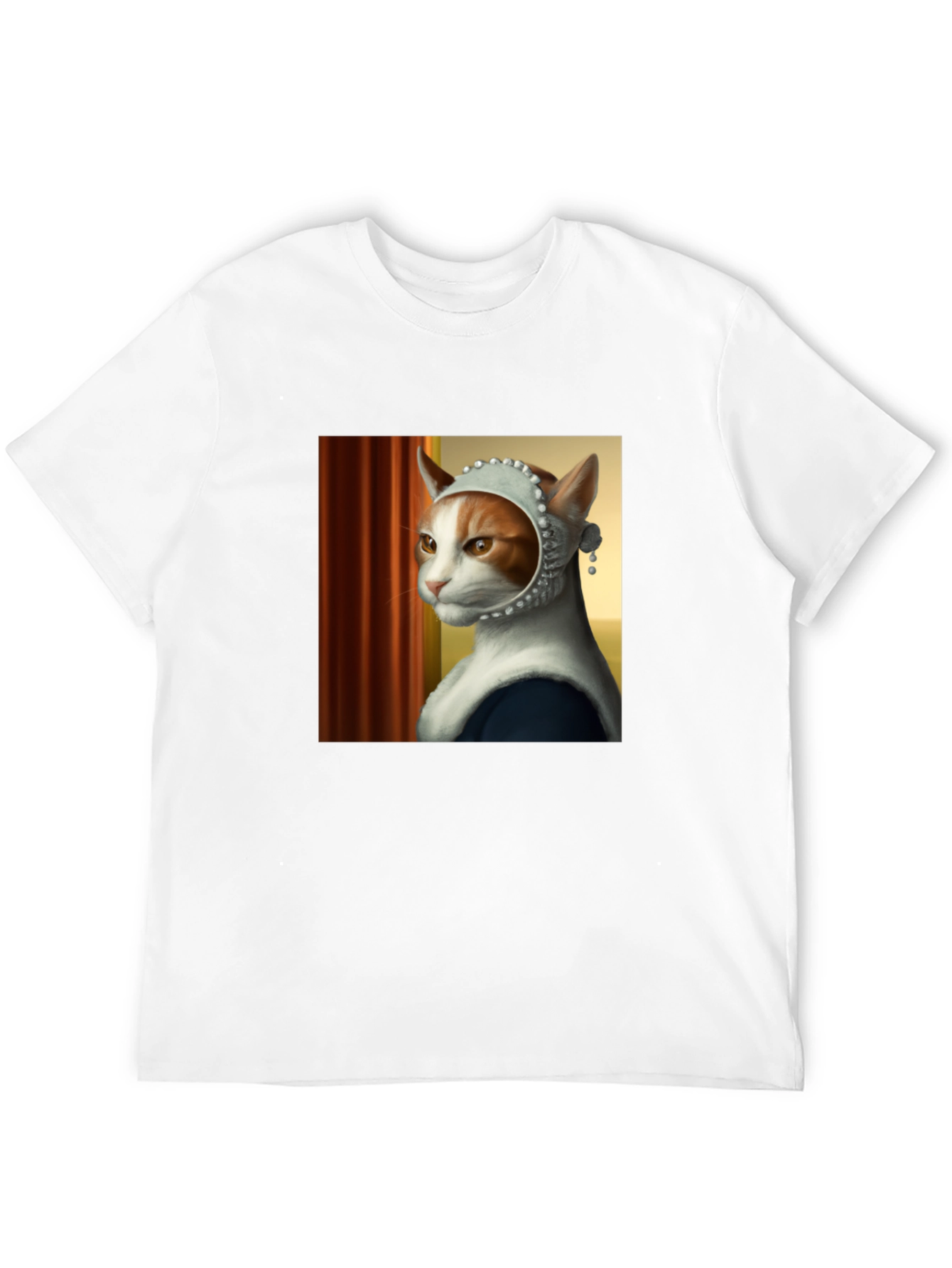 Cat with Pearl Earring T-Shirt