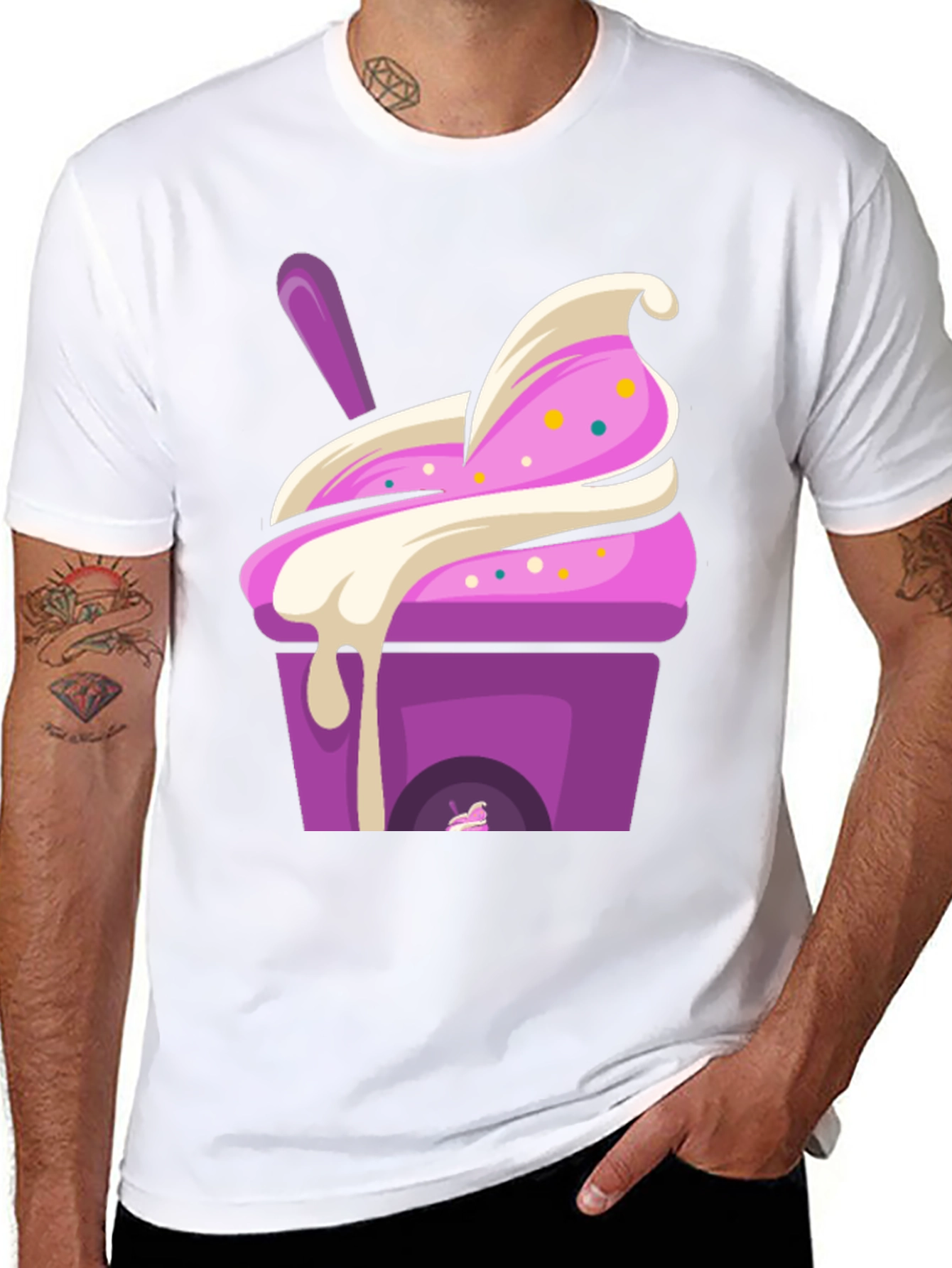 Ice Cream Dessert Graphic Tee - Sweet Treat T-Shirt