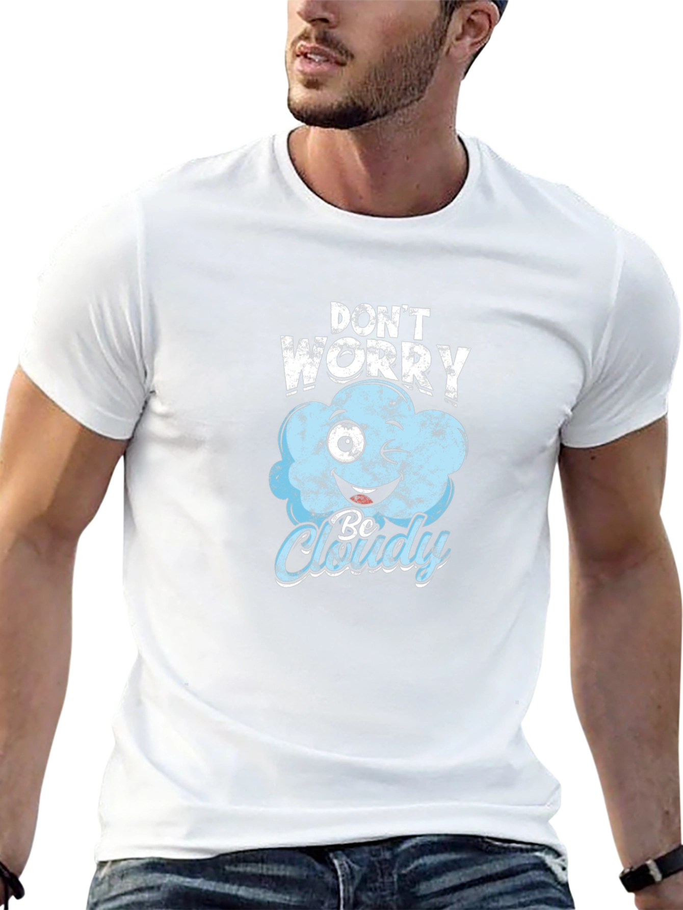 Dont Worry Be Cloudy Black T-Shirt