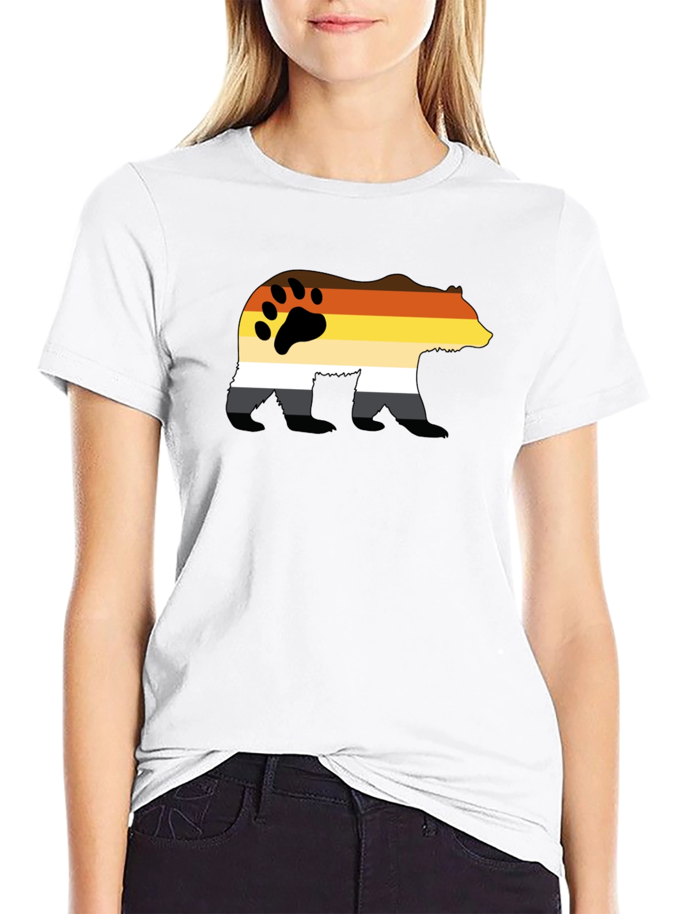 Bear Pride Graphic T-Shirt - Black Crew Neck Tee