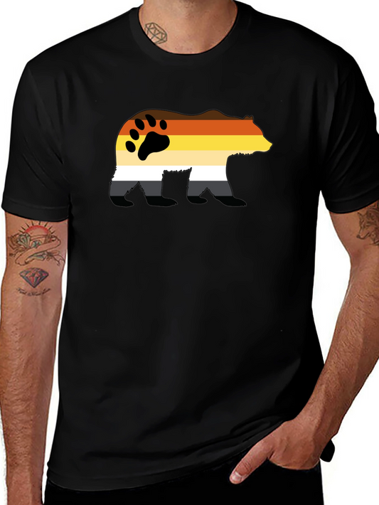 Bear Pride Graphic T-Shirt - Black Crew Neck Tee