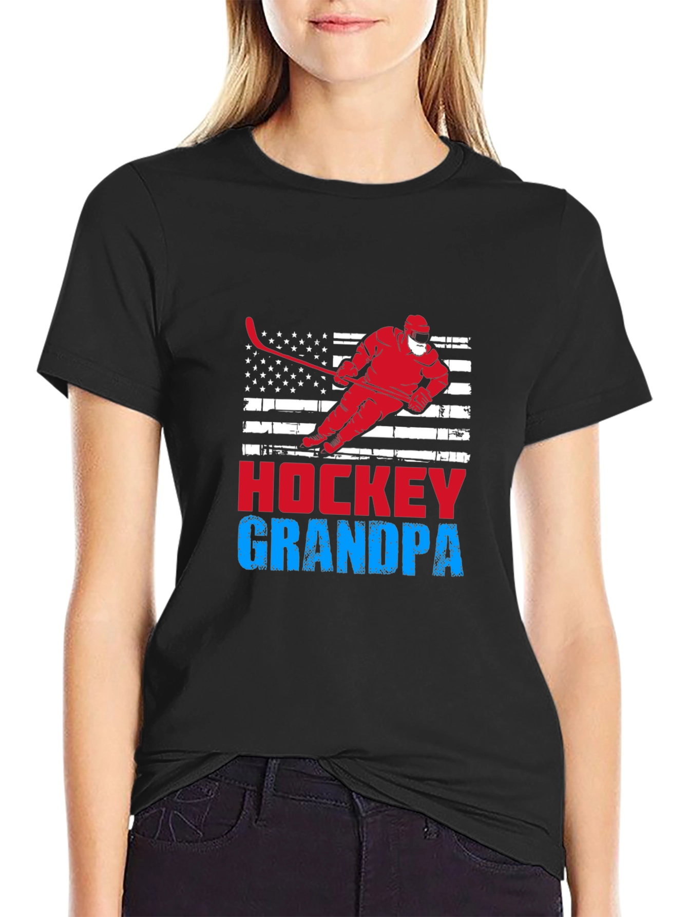Hockey Grandpa Graphic T-Shirt
