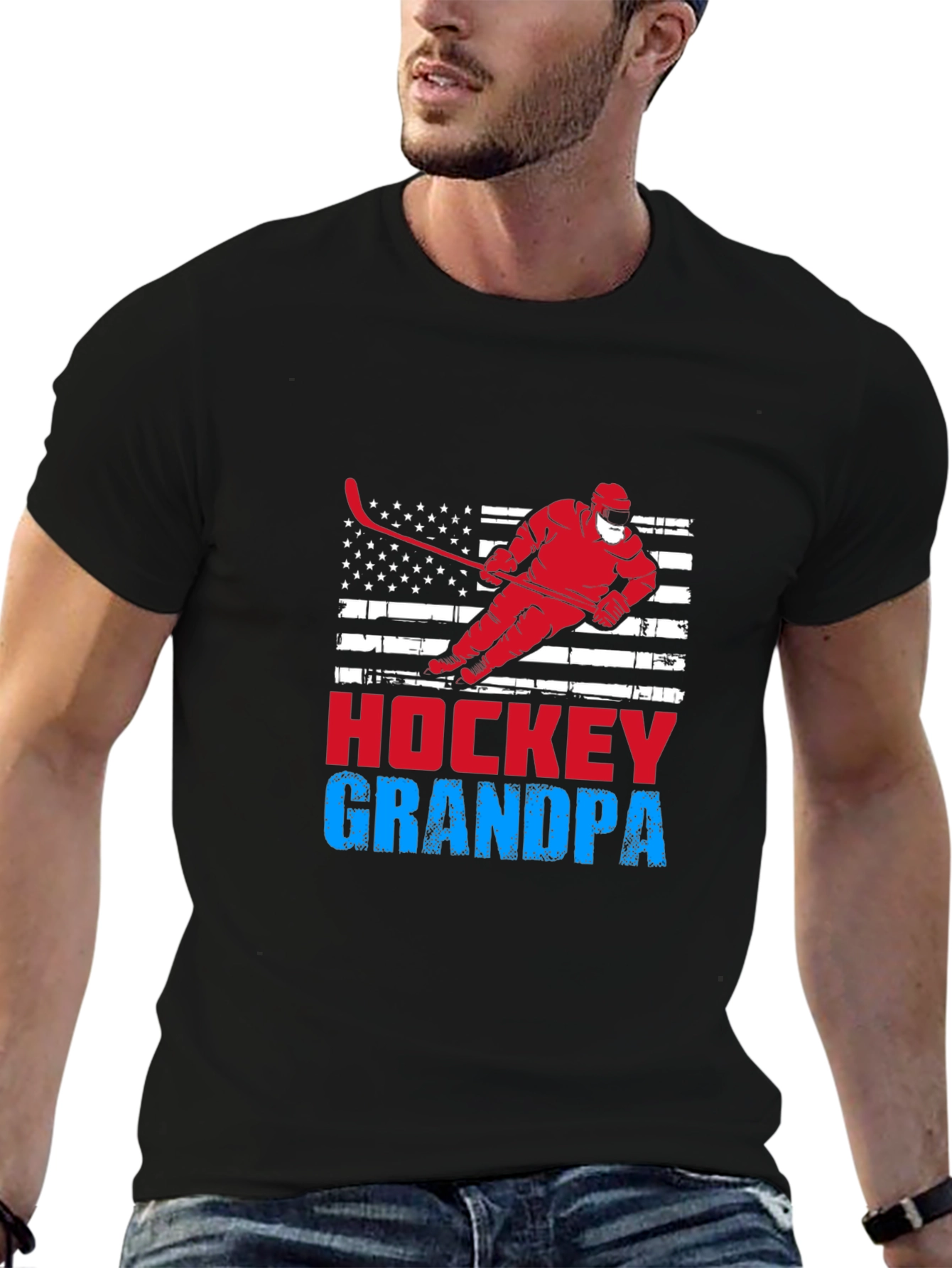 Hockey Grandpa Graphic T-Shirt