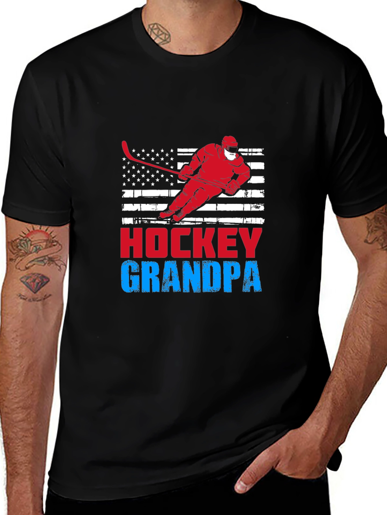 Hockey Grandpa Graphic T-Shirt