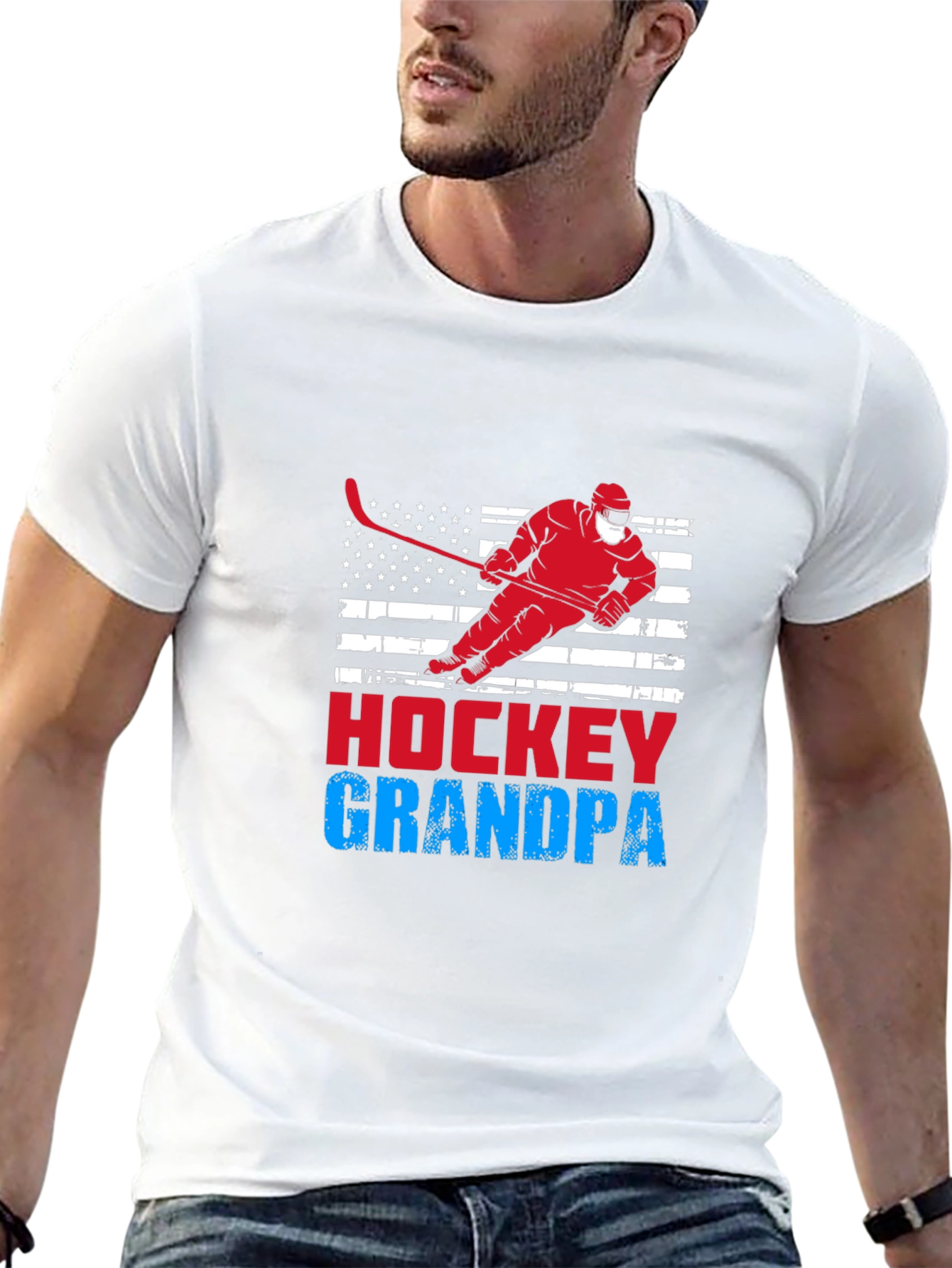 Hockey Grandpa Graphic T-Shirt