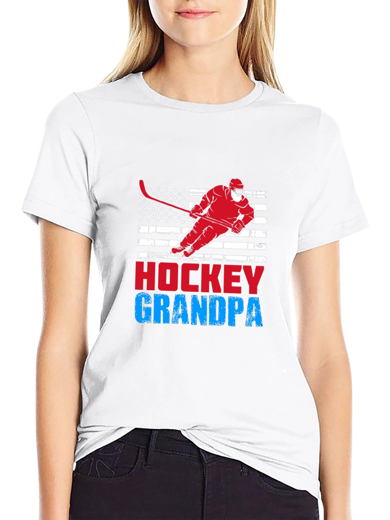 Hockey Grandpa Graphic T-Shirt