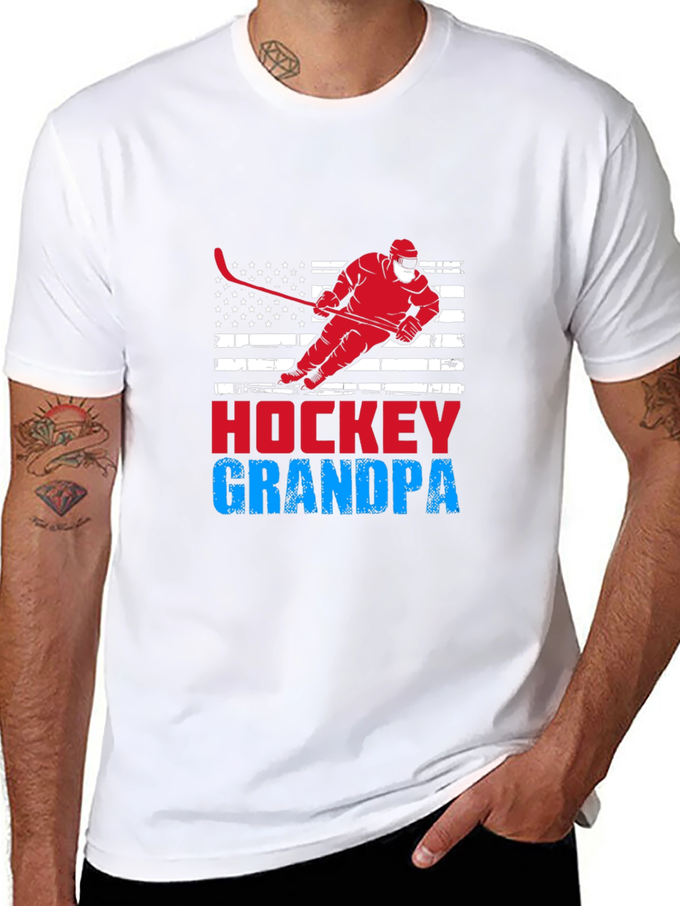 Hockey Grandpa Graphic T-Shirt