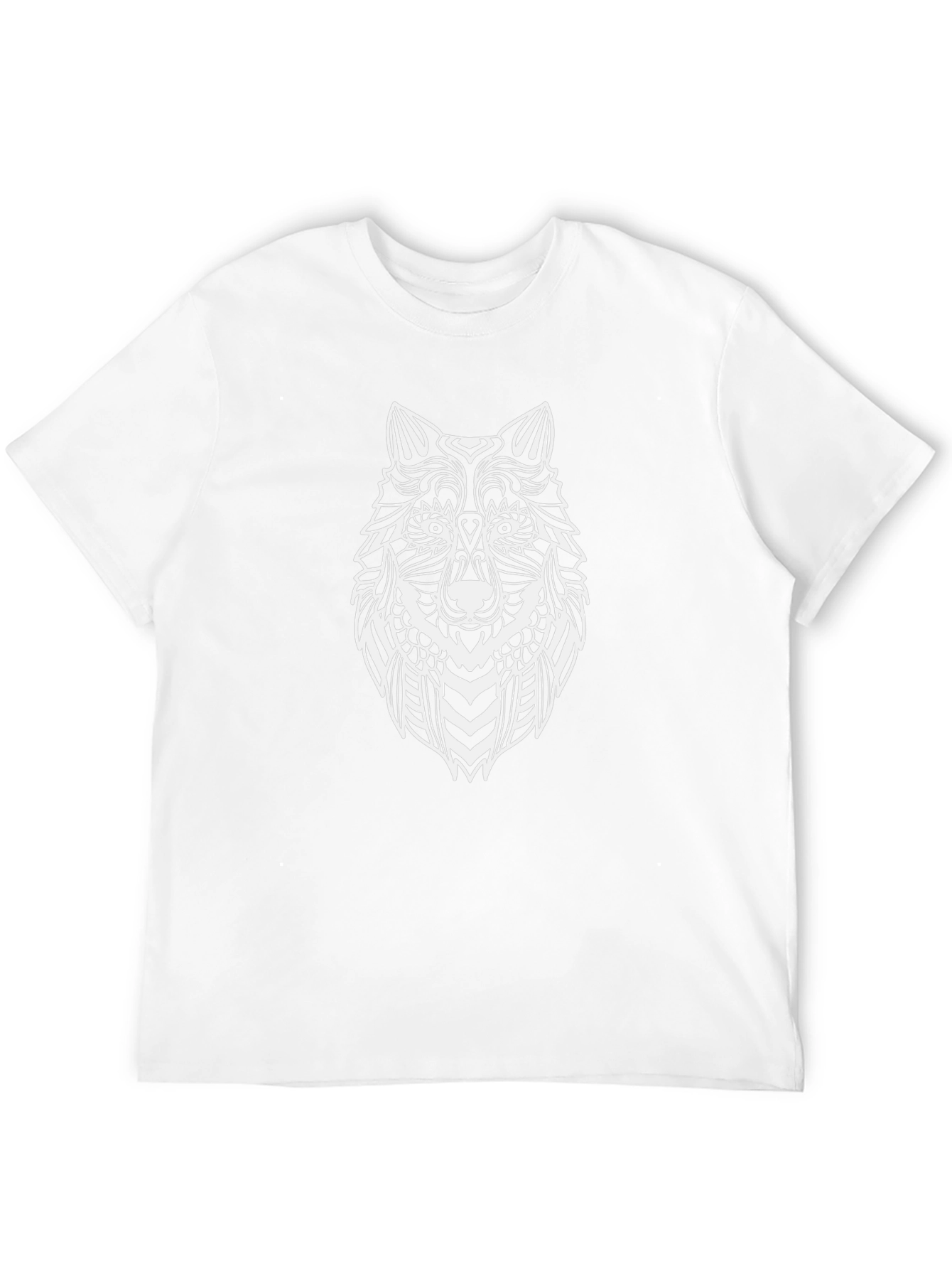 Mens Black T-Shirt with Wolf Graphic