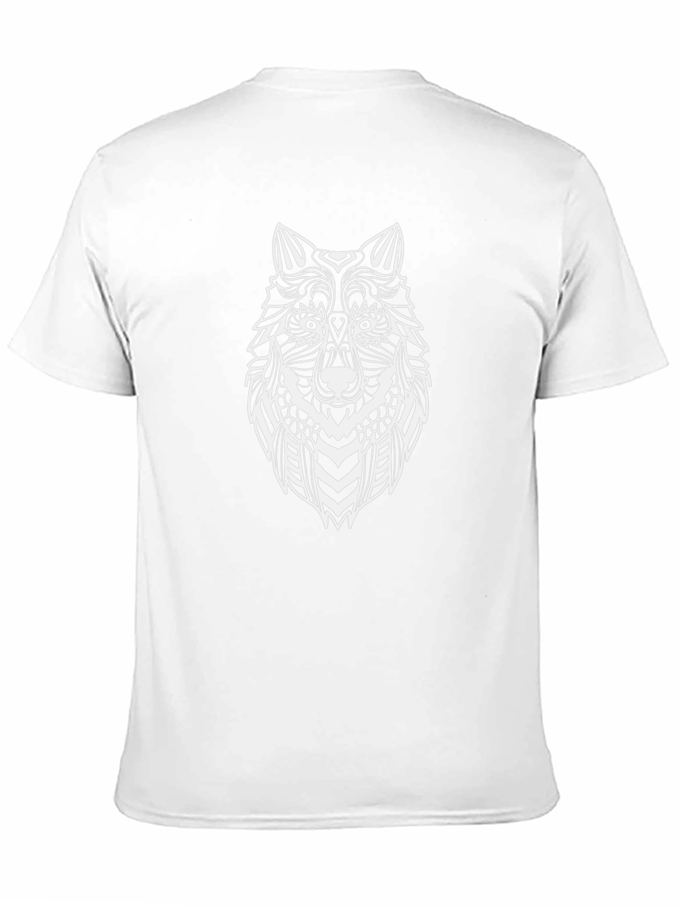 Mens Black T-Shirt with Wolf Graphic