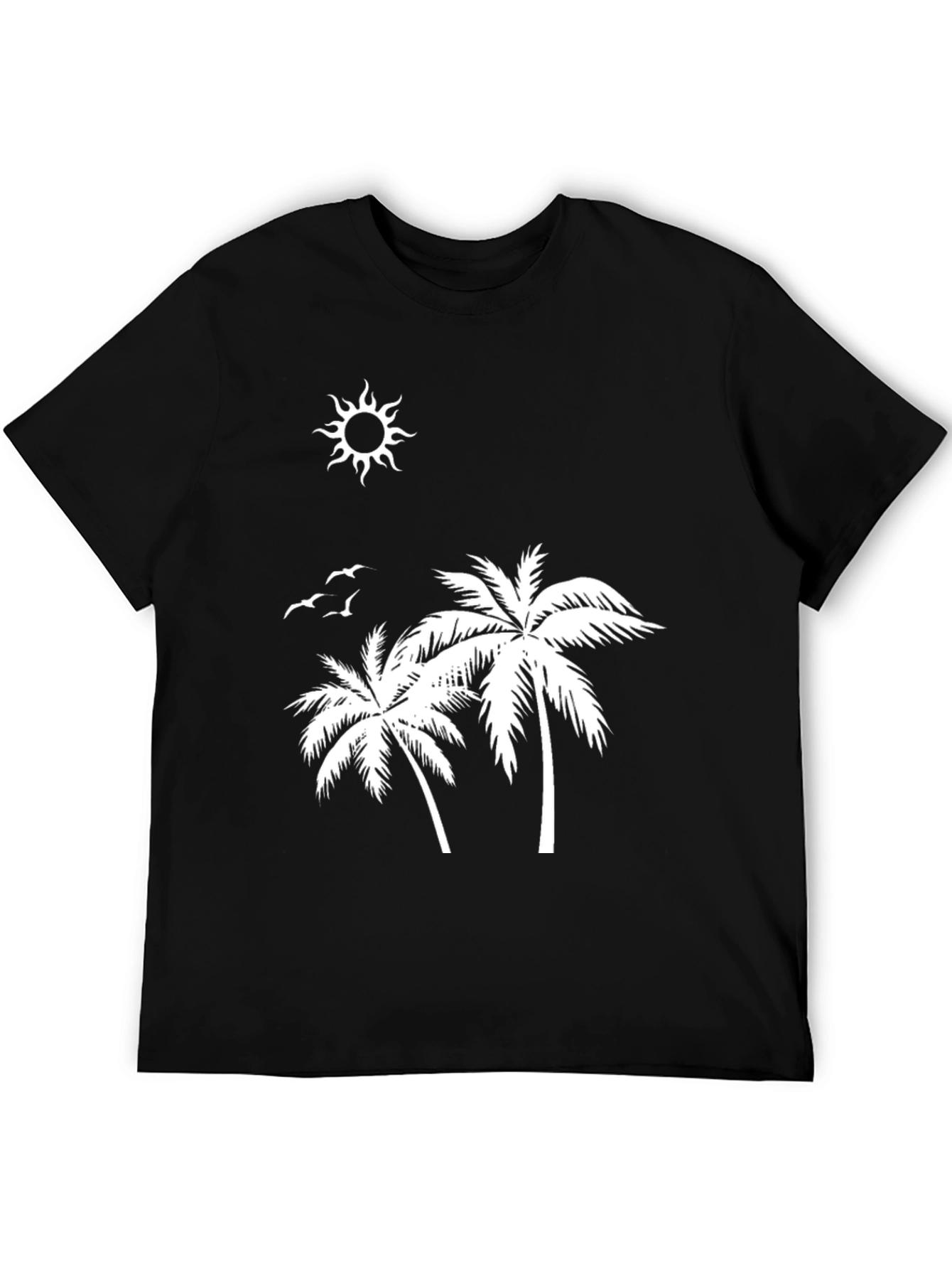 Tropical Palm Tree Graphic Black T-Shirt