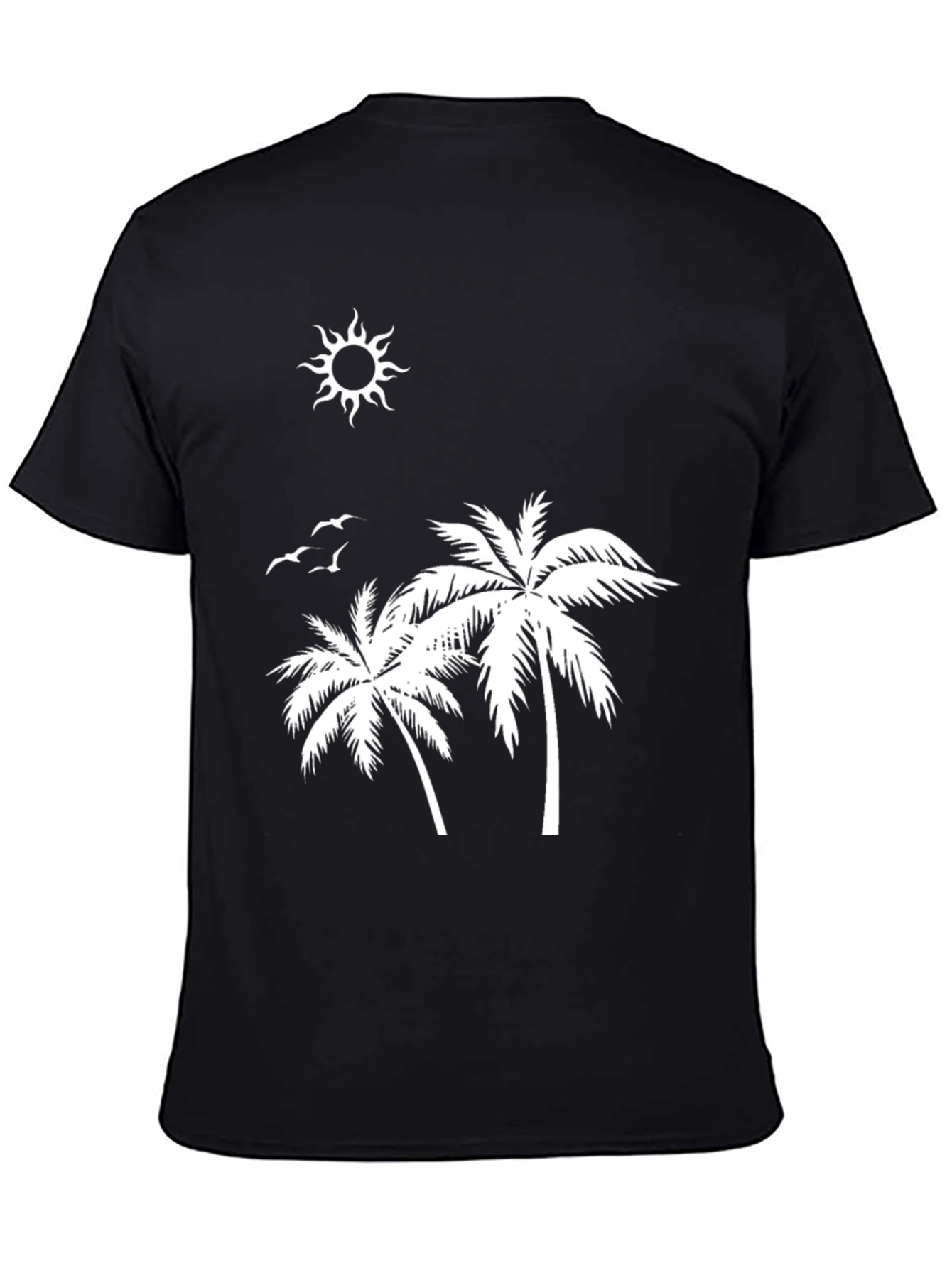 Tropical Palm Tree Graphic Black T-Shirt