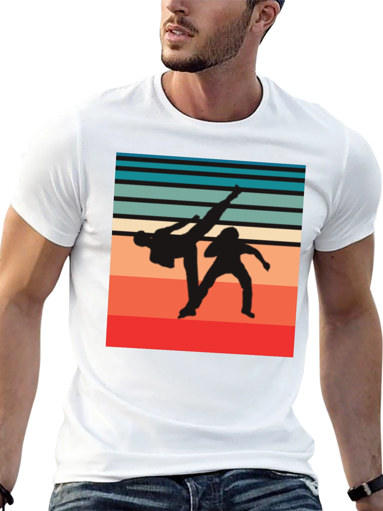 Retro Martial Arts Graphic T-Shirt