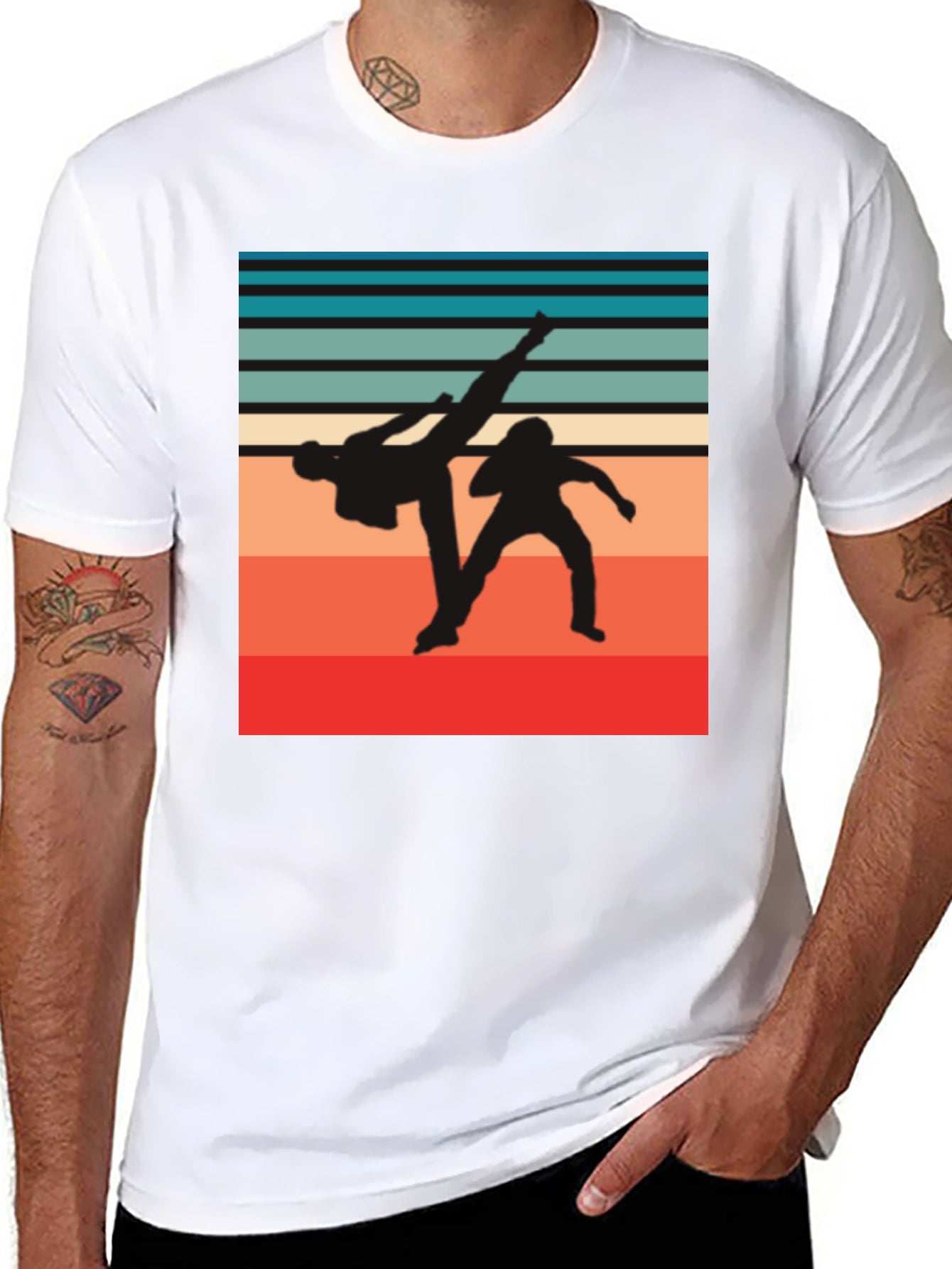 Retro Martial Arts Graphic T-Shirt