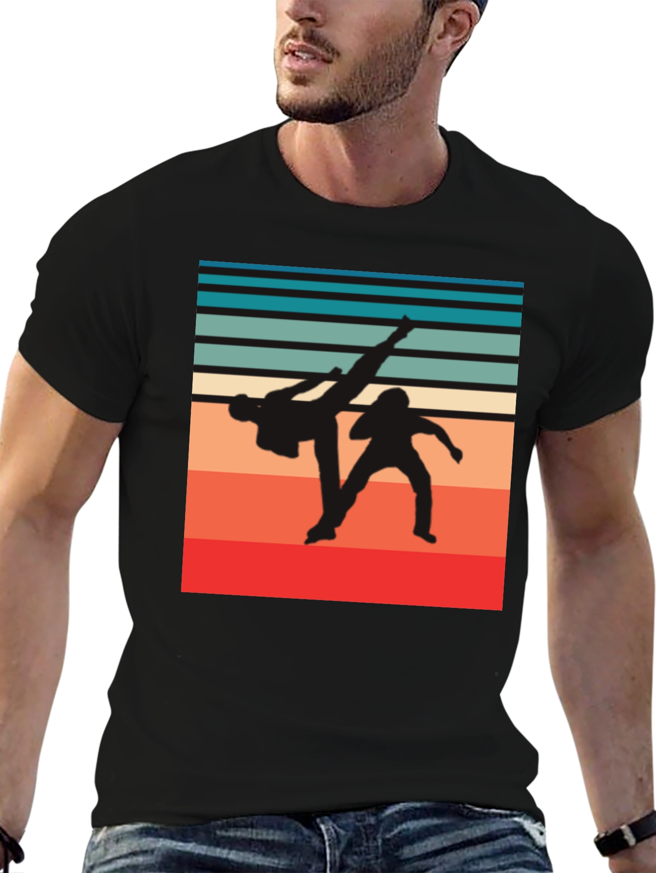 Retro Martial Arts Graphic T-Shirt