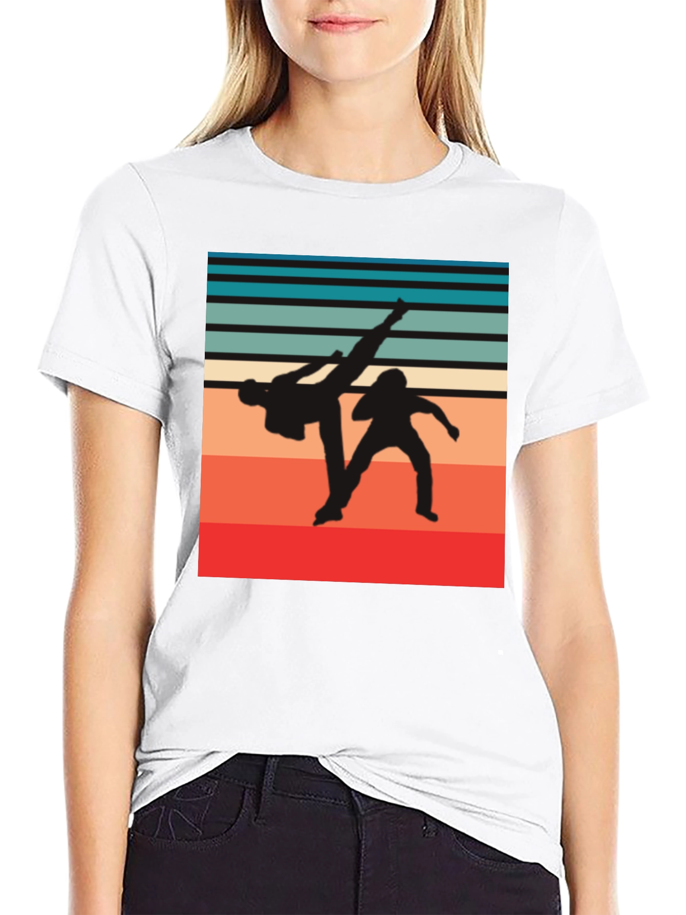 Retro Martial Arts Graphic T-Shirt