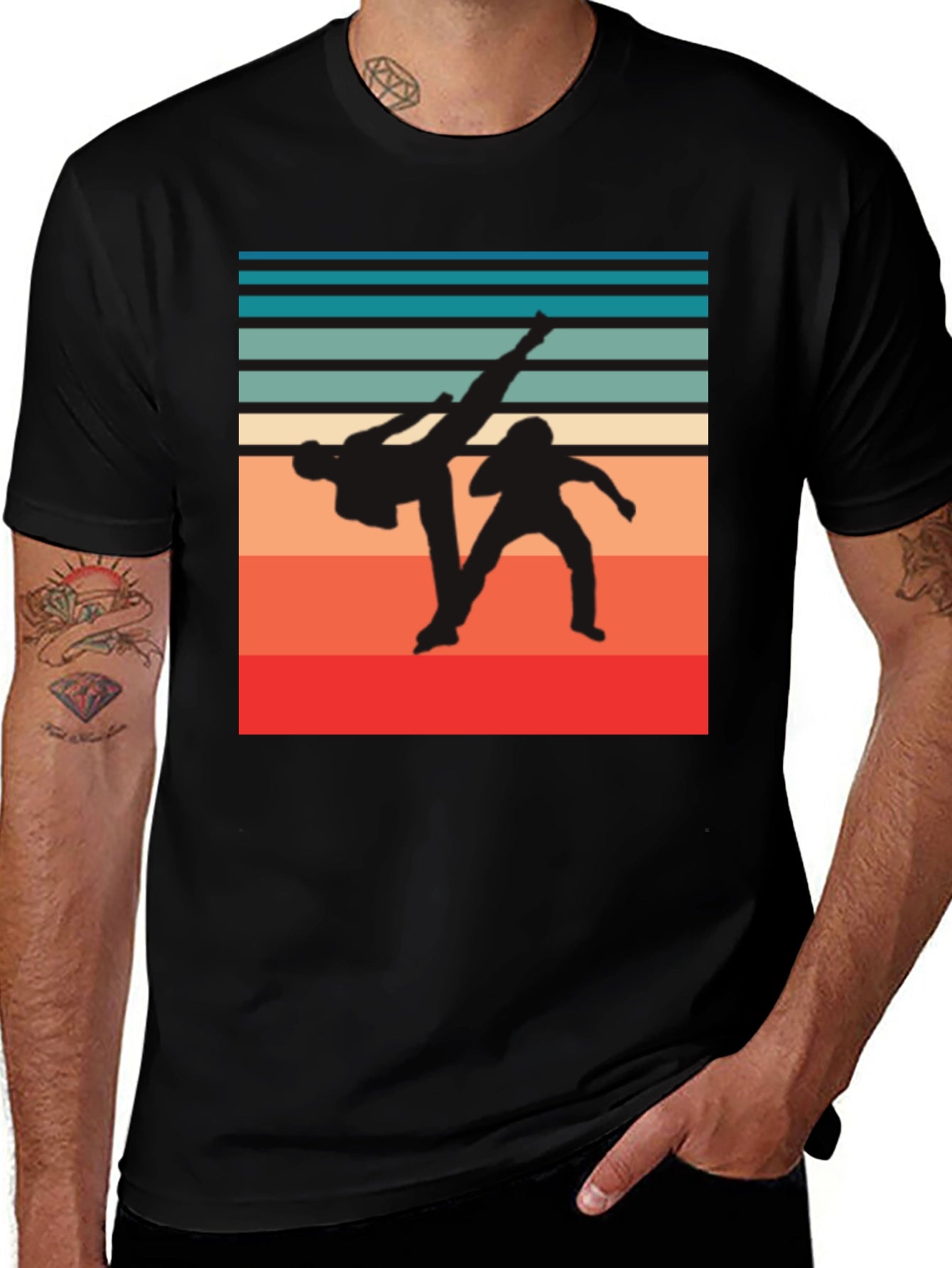 Retro Martial Arts Graphic T-Shirt
