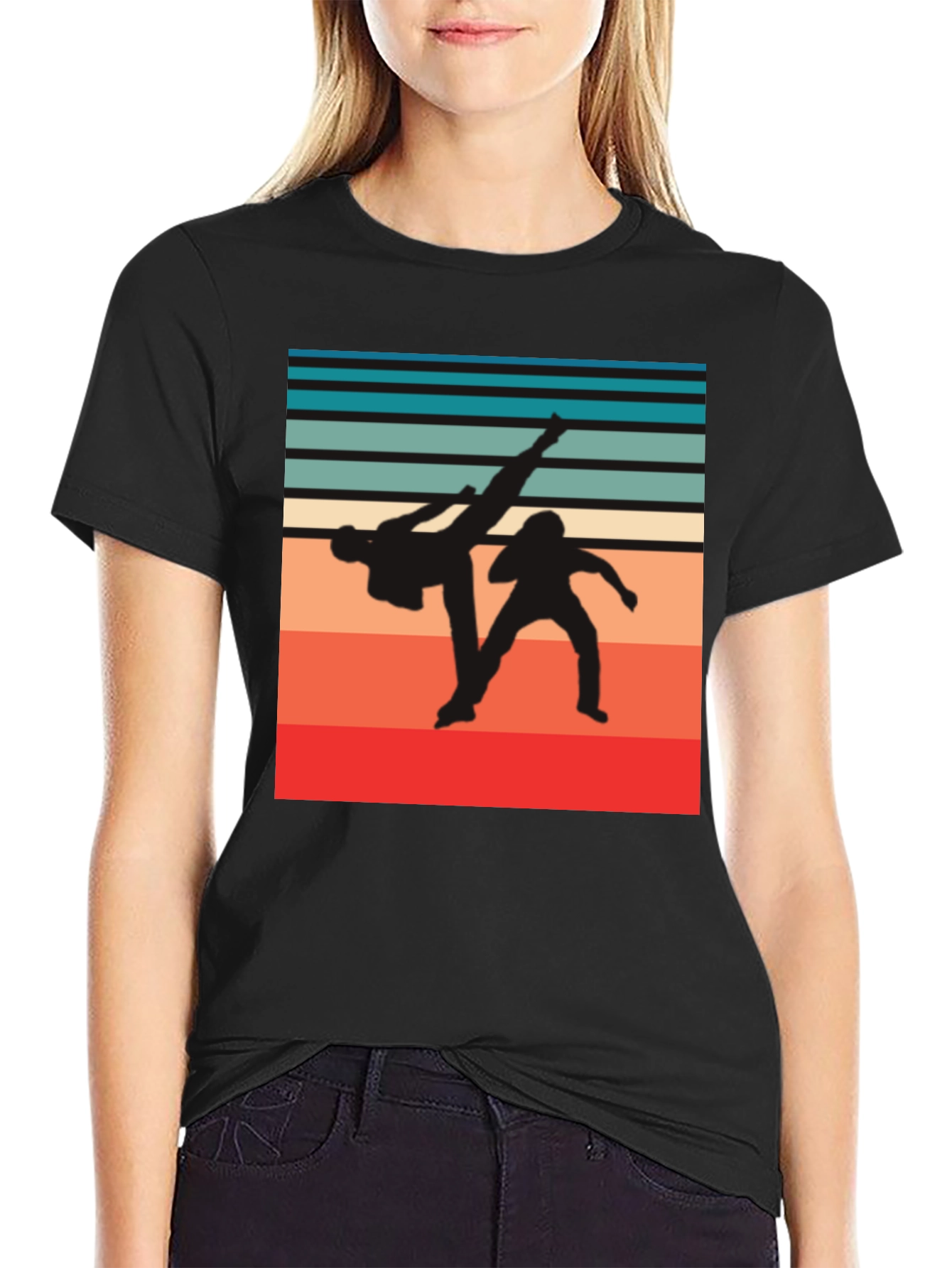 Retro Martial Arts Graphic T-Shirt