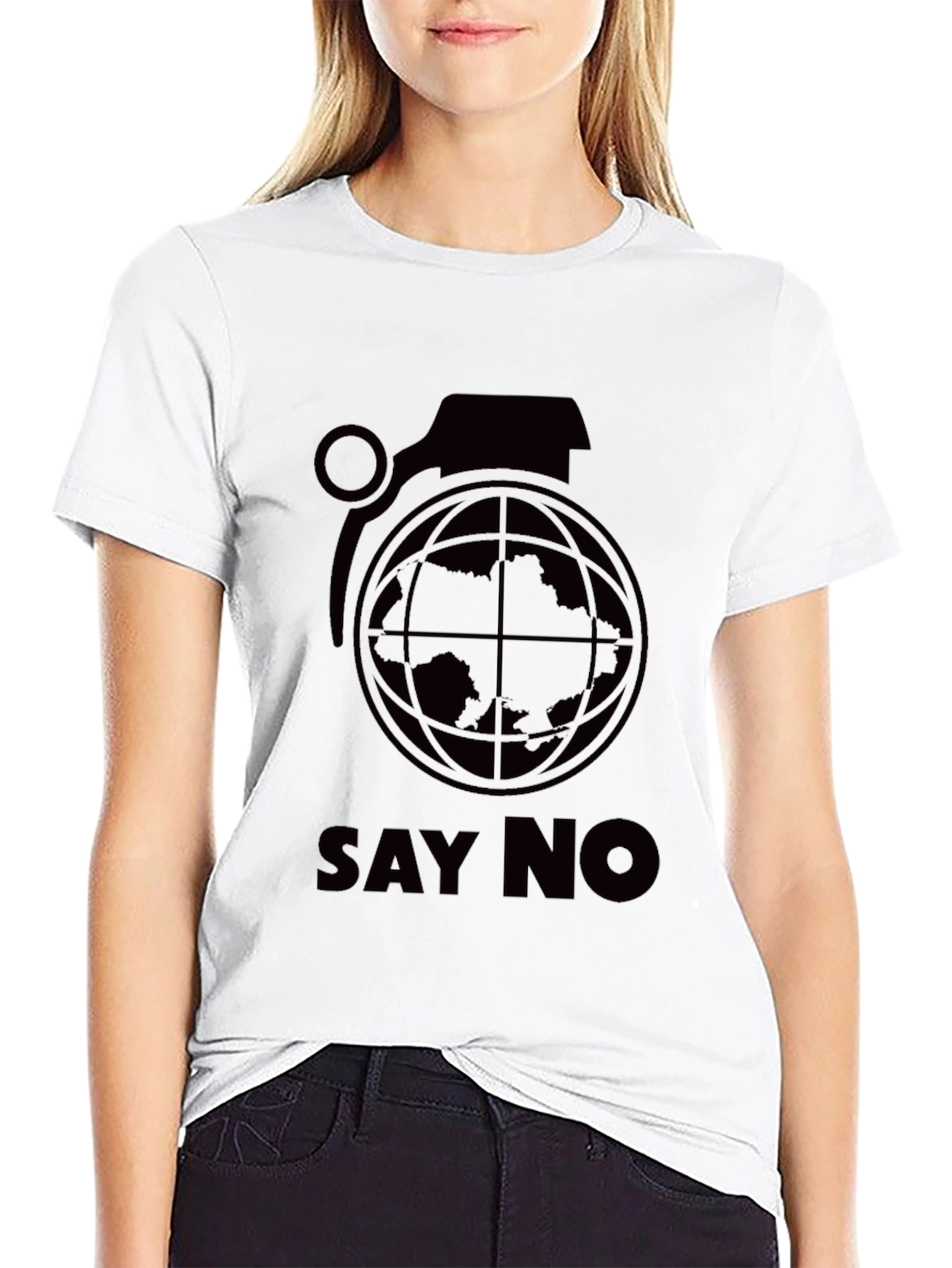Say No Graphic Tee - Peace Over War
