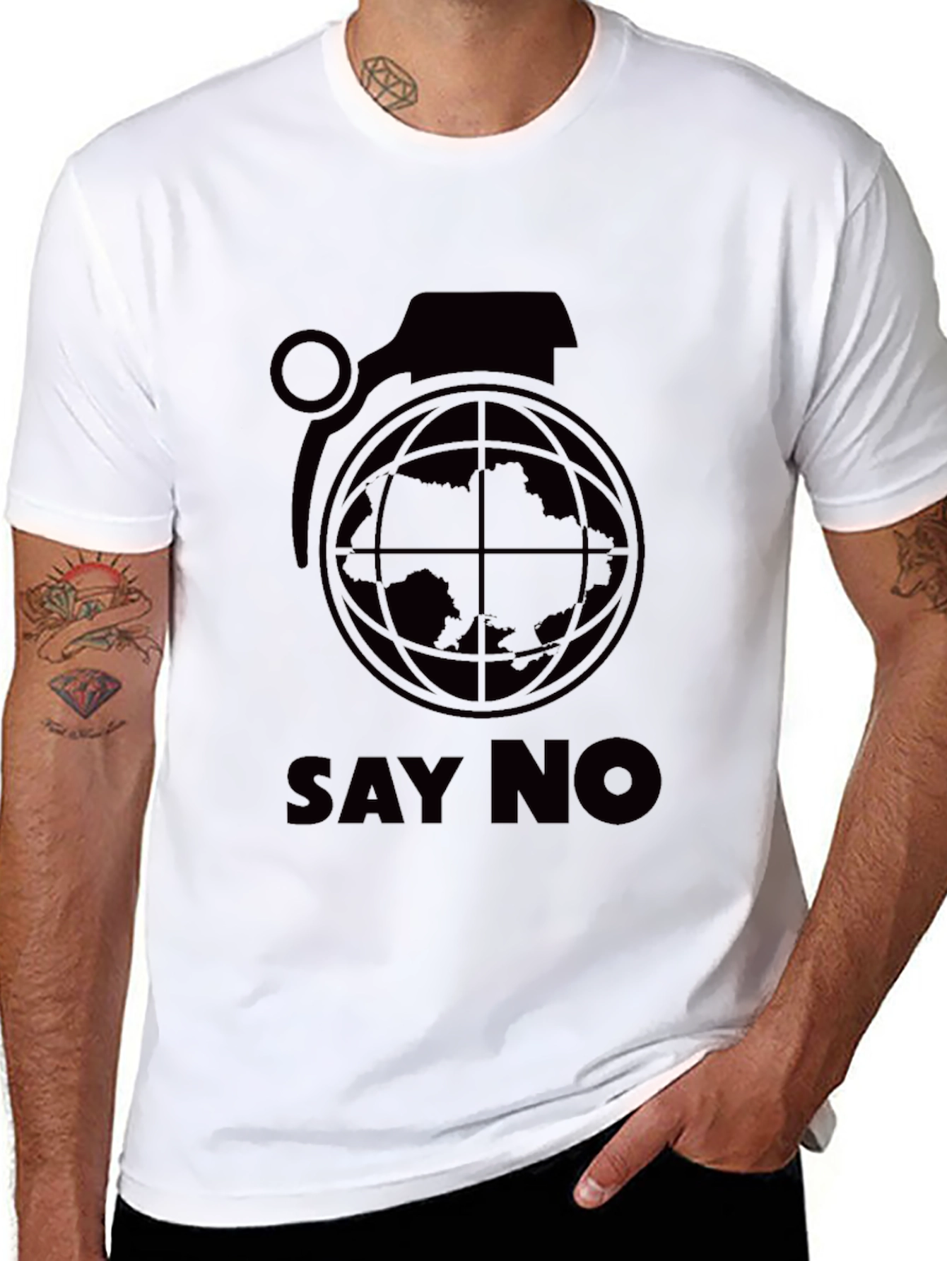 Say No Graphic Tee - Peace Over War