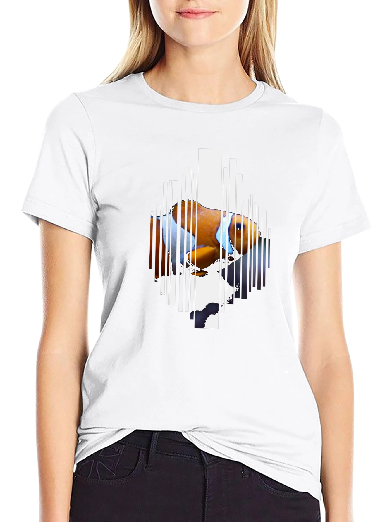 Clownfish Barcode Graphic Black T-Shirt