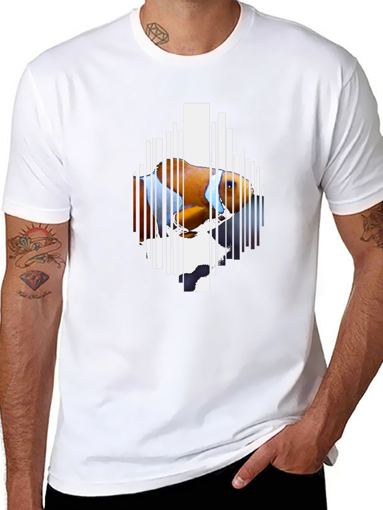 Clownfish Barcode Graphic Black T-Shirt