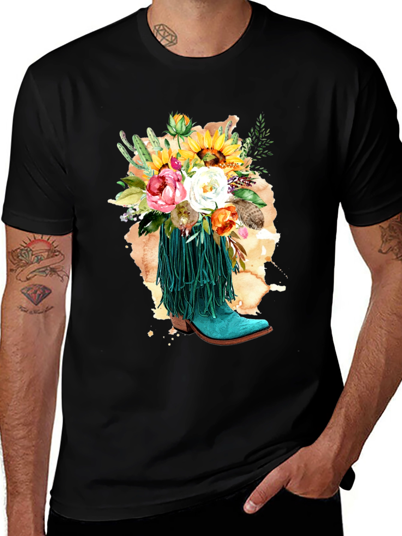 Floral Cowboy Boot T-Shirt