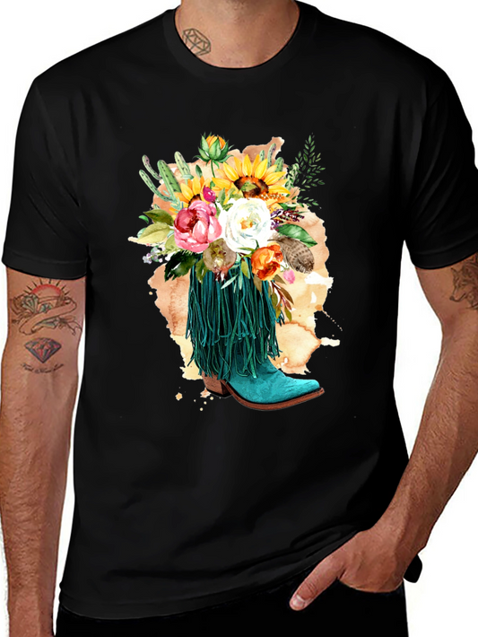 Floral Cowboy Boot T-Shirt