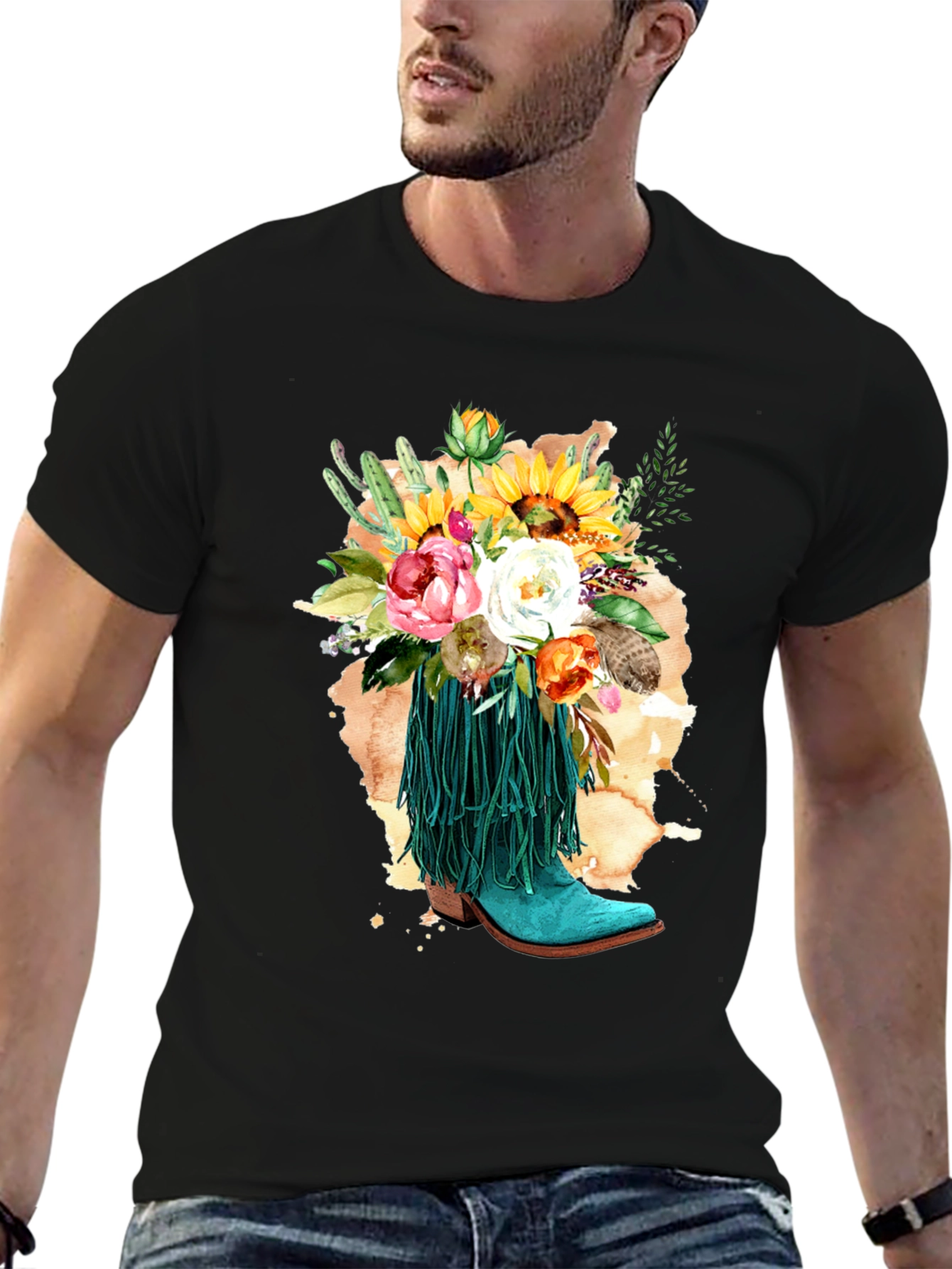 Floral Cowboy Boot T-Shirt