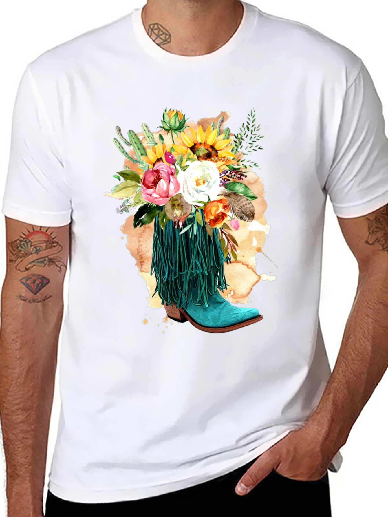 Floral Cowboy Boot T-Shirt