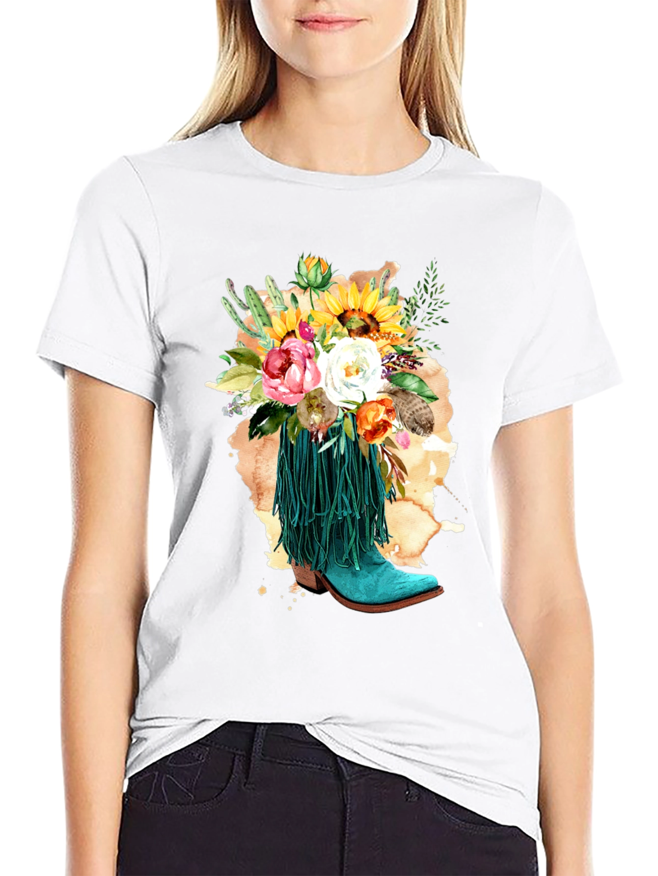 Floral Cowboy Boot T-Shirt