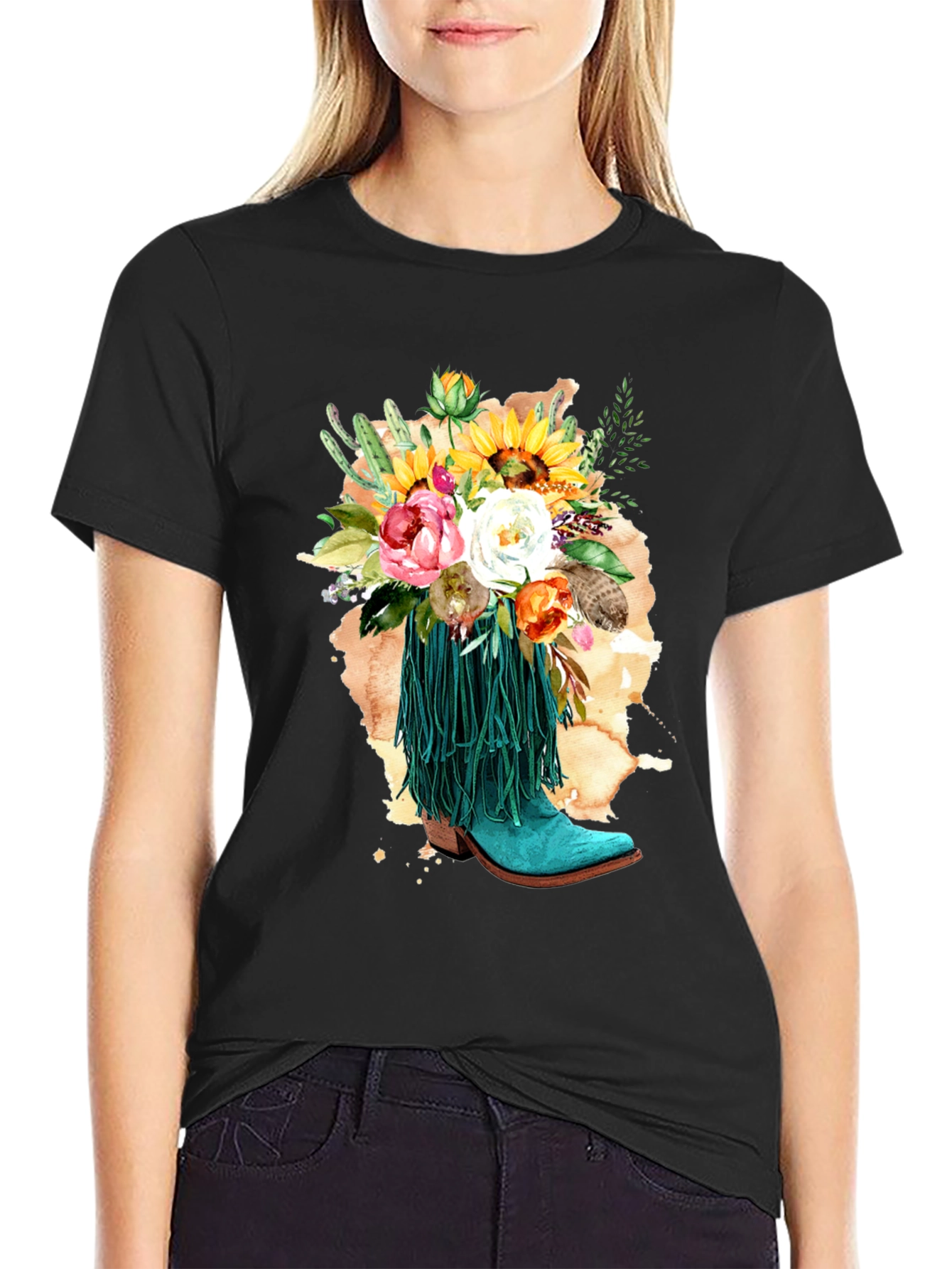 Floral Cowboy Boot T-Shirt