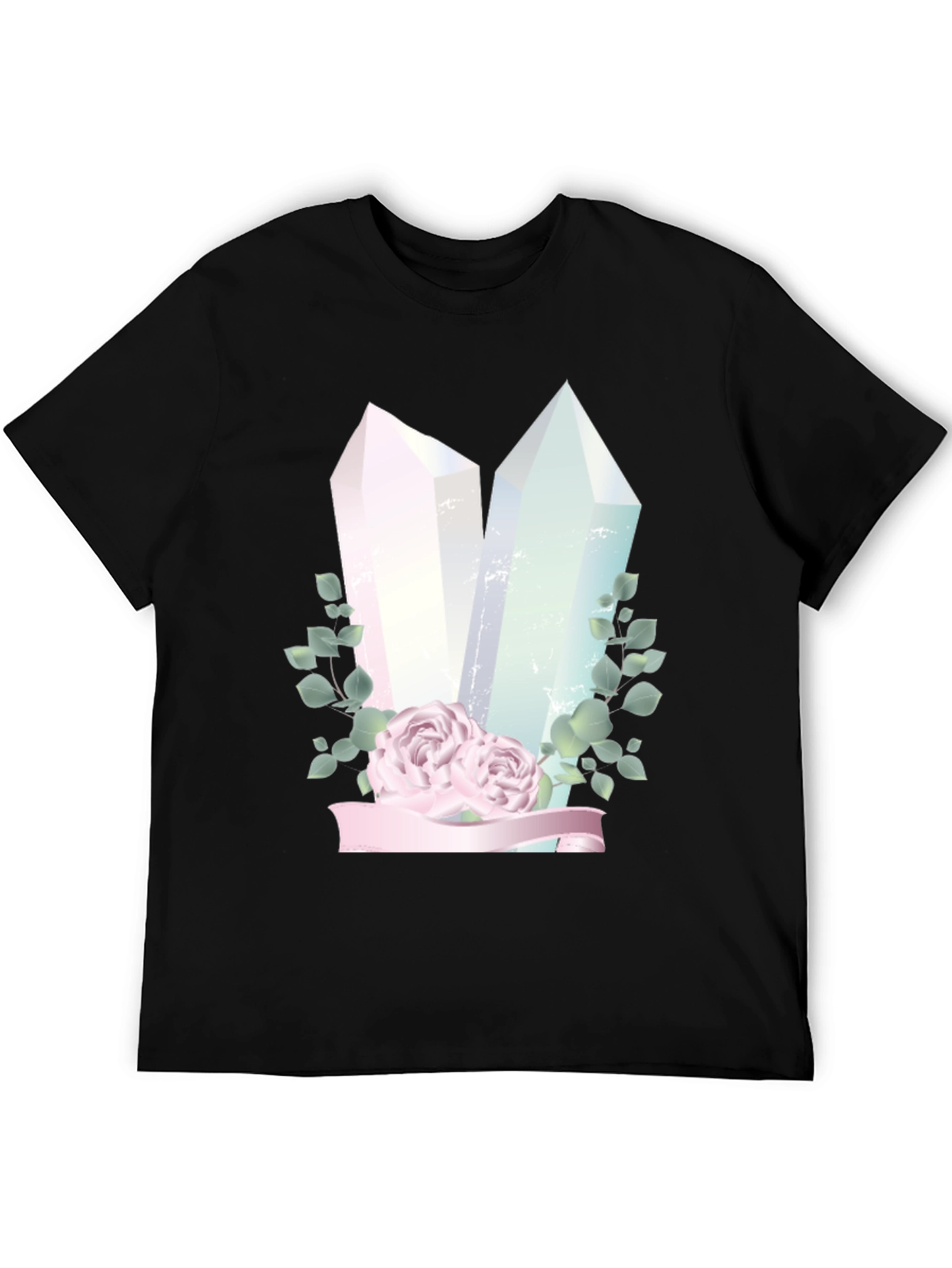Crystal & Roses Graphic Black T-Shirt