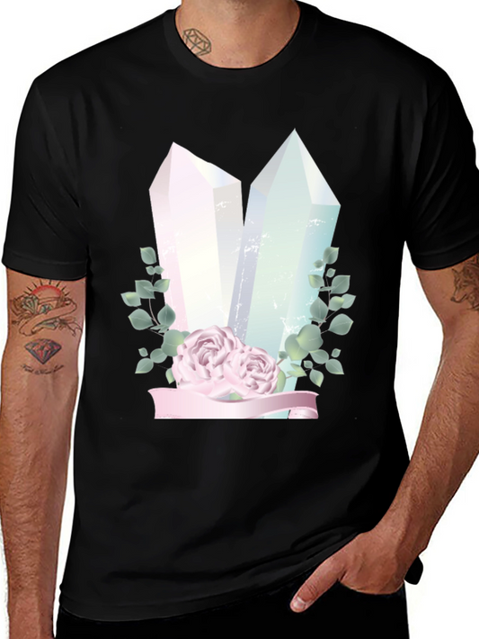 Crystal & Roses Graphic Black T-Shirt