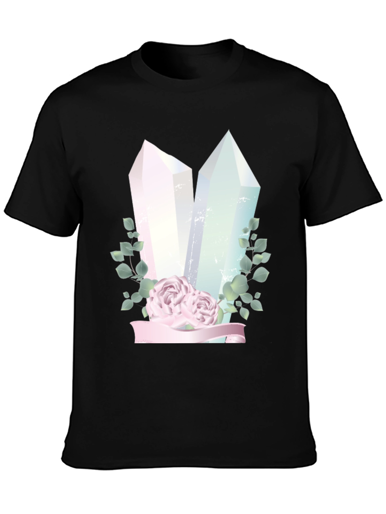 Crystal & Roses Graphic Black T-Shirt