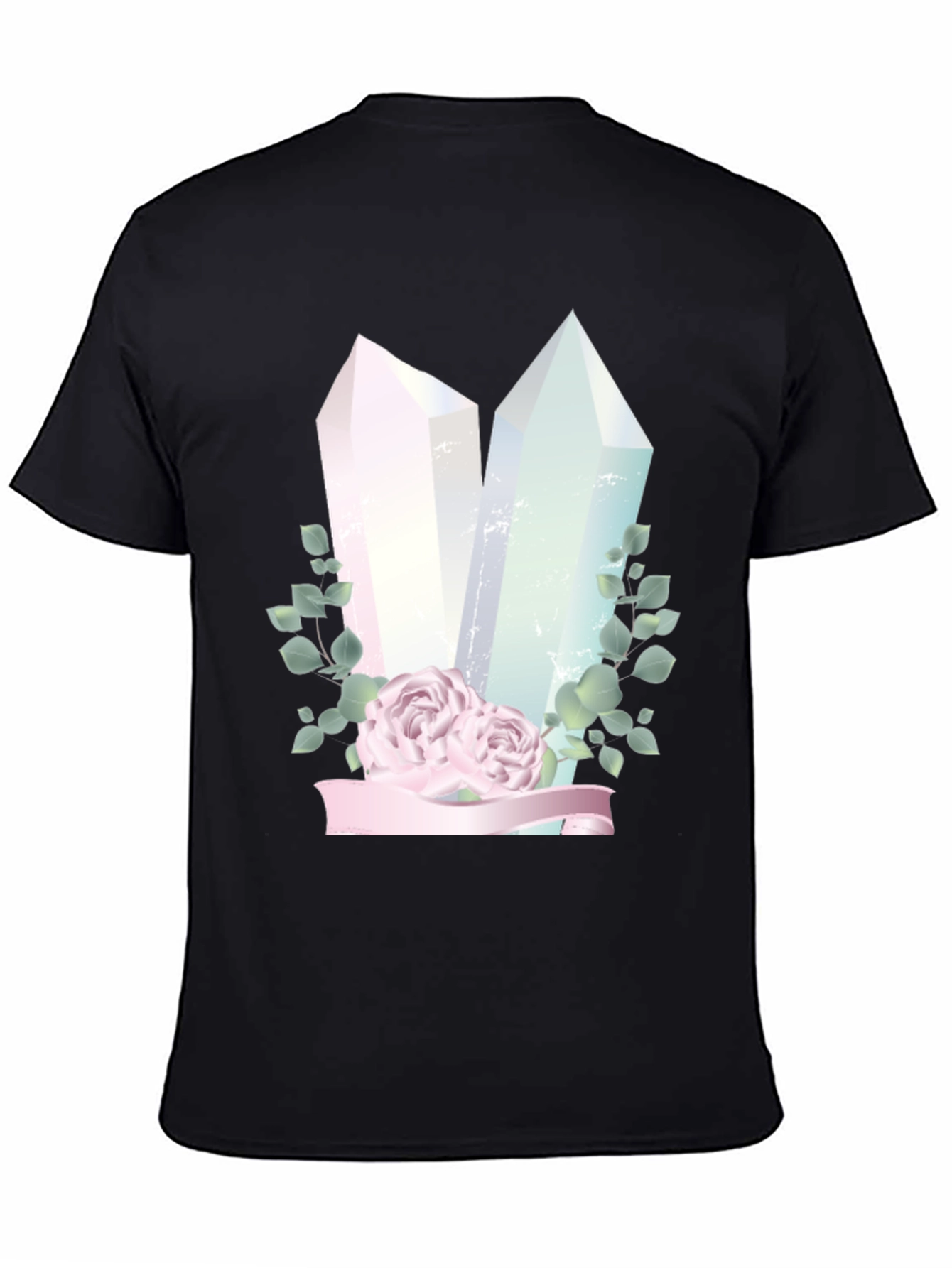 Crystal & Roses Graphic Black T-Shirt